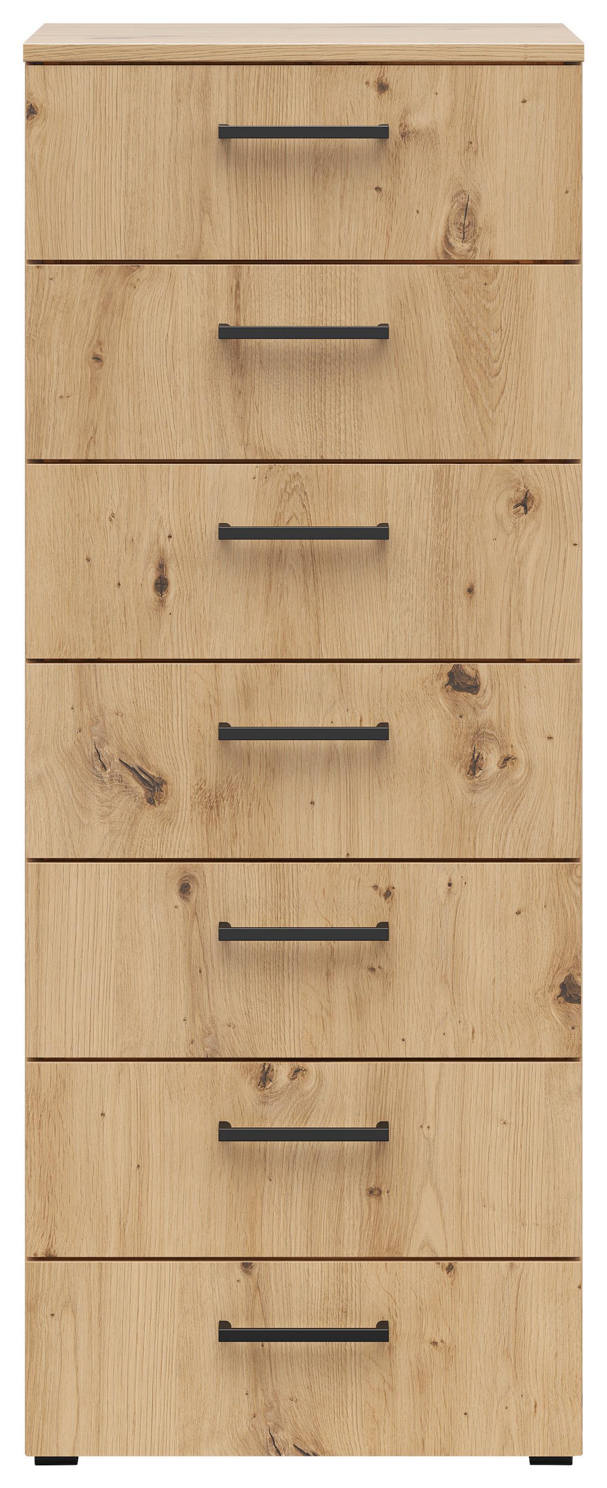 Kommode Multistauraum Eiche Artisan - Anthrazit/Schwarz, Modern, Holzwerkstoff/Kunststoff (45/115/40cm) - Premium Living