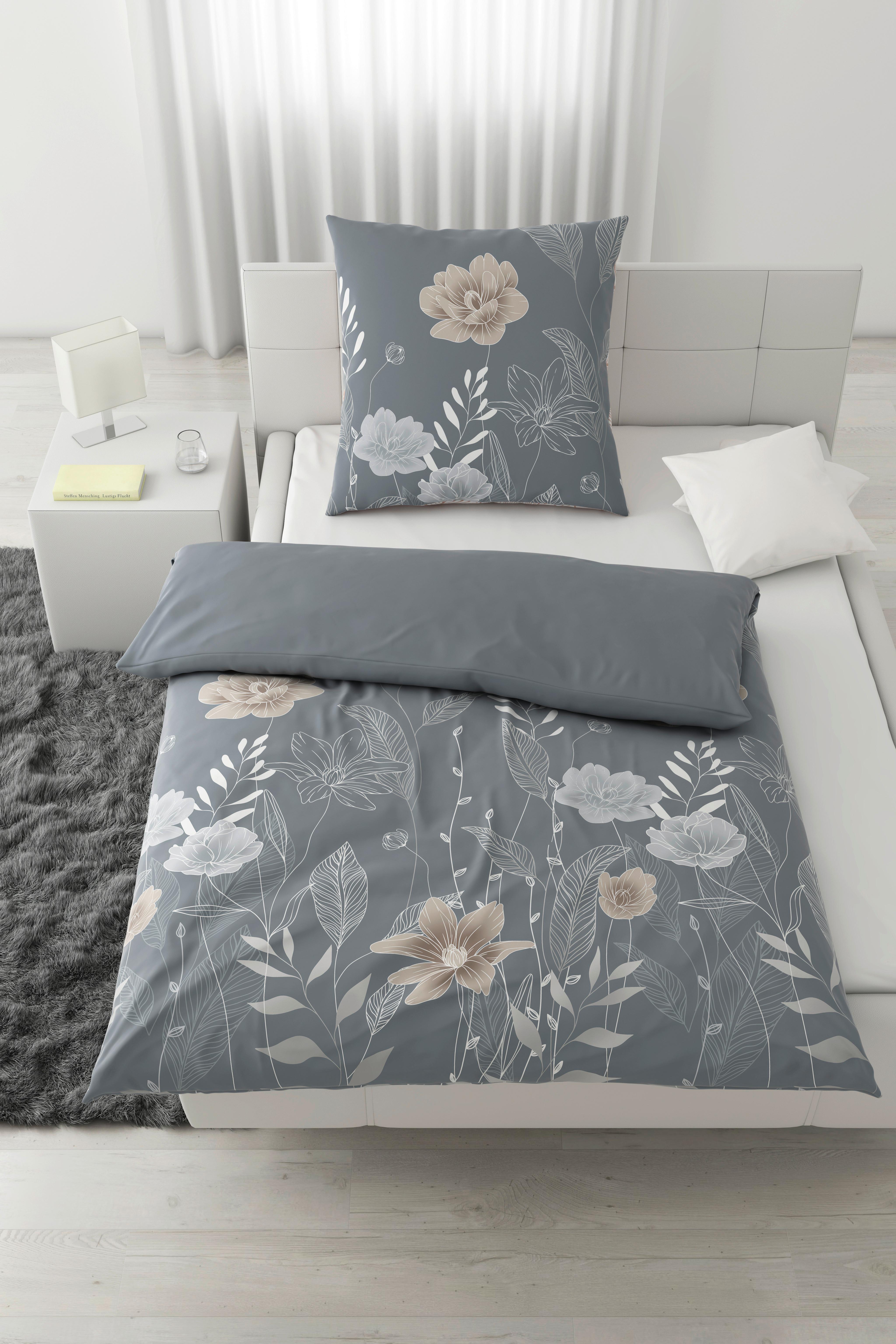 Bettwäsche Nala XL Grau ca. 155x220cm - Grau, ROMANTIK / LANDHAUS, Textil (155/220cm) - Modern Living
