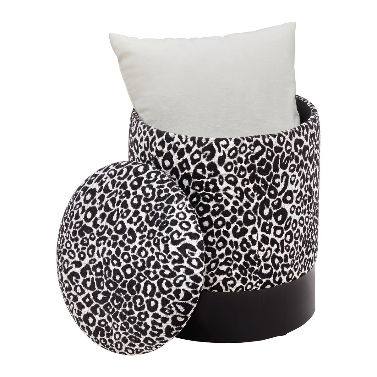 Stauraumhocker Baca Schwarz/Weiß - Schwarz/Weiß, LIFESTYLE, Holz/Textil (35/35/42,5cm) - Mömax