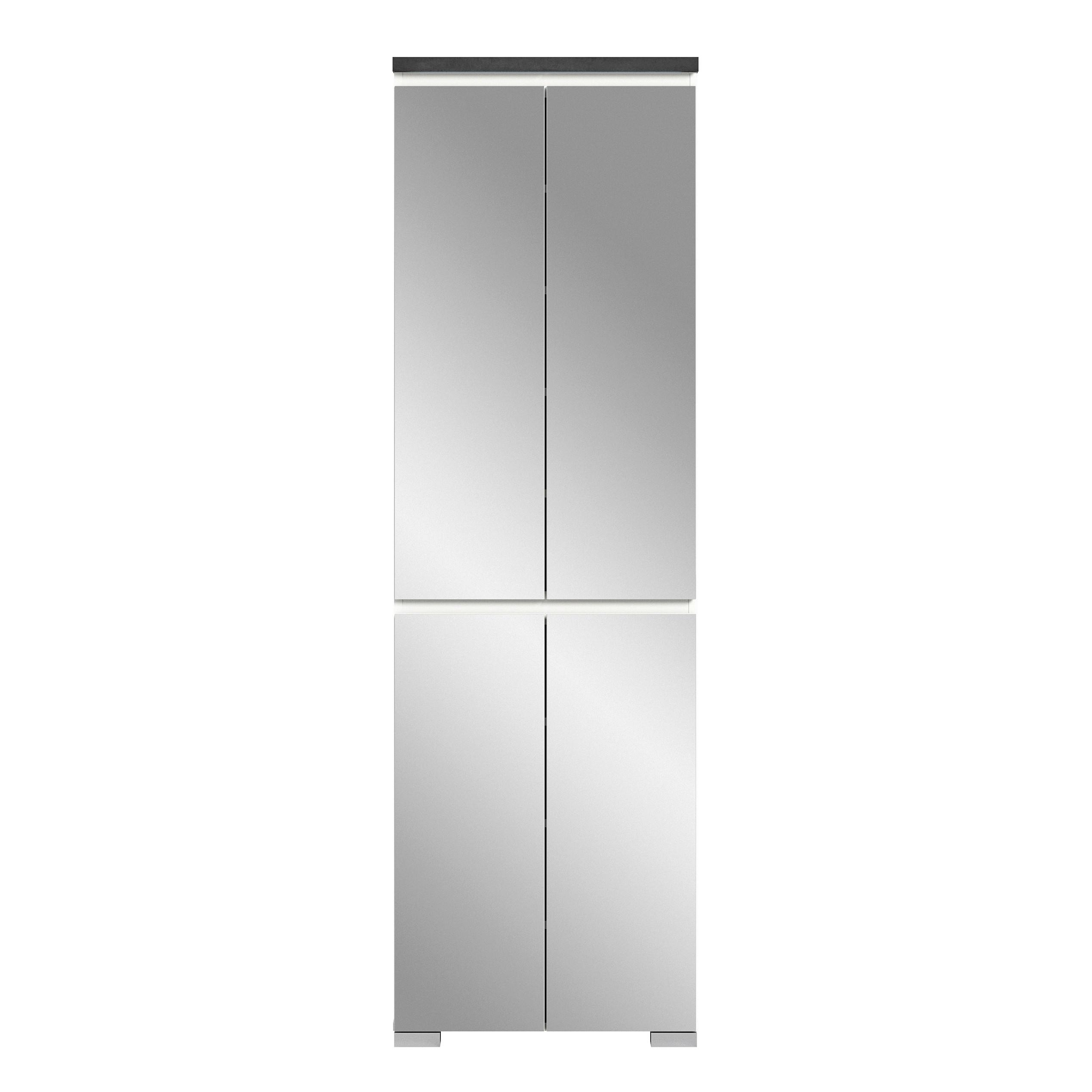 Ormarić Za Cipele Shoelove - bijela/siva, Moderno, drvni materijal (60/194/40cm) - Modern Living