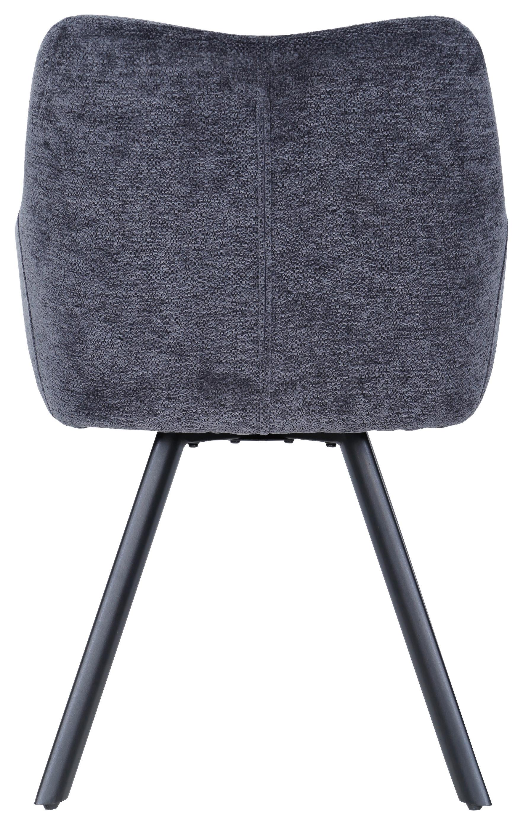 KRZESŁO Z PODŁOKIETNIKAMI PATTY - ciemnoszary/czarny, Modern, metal/drewno (59/84cm) - MID.YOU