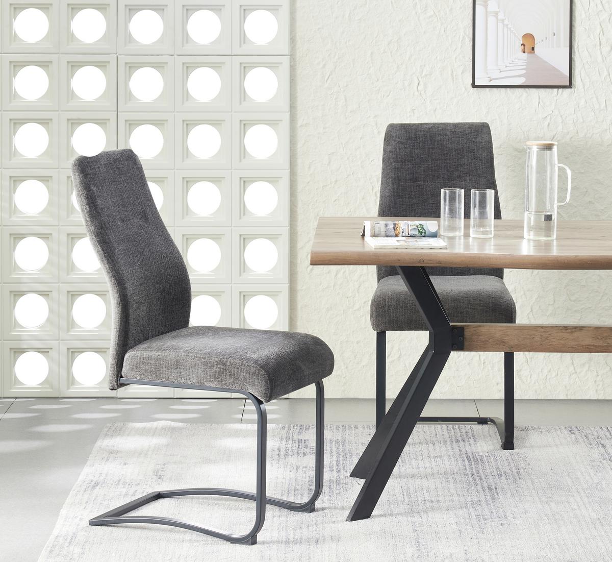 SCHWINGSTUHL-SET TINA - noir/anthracite, Modern, textile/métal (43/98/59cm) - MID.YOU