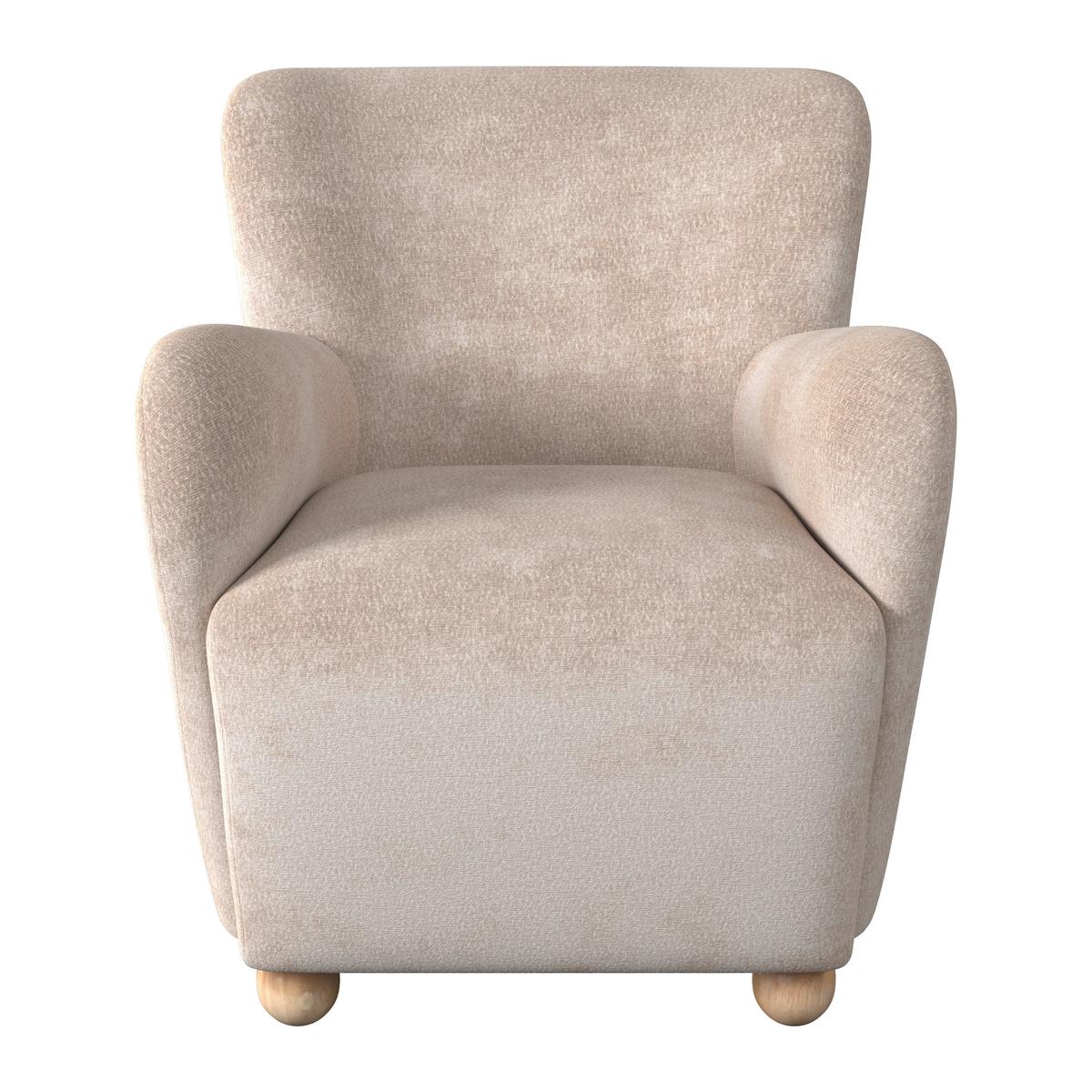 Sessel Lea Chenille Beige - Beige/Naturfarben, MODERN, Holz/Textil (76/85/84cm)