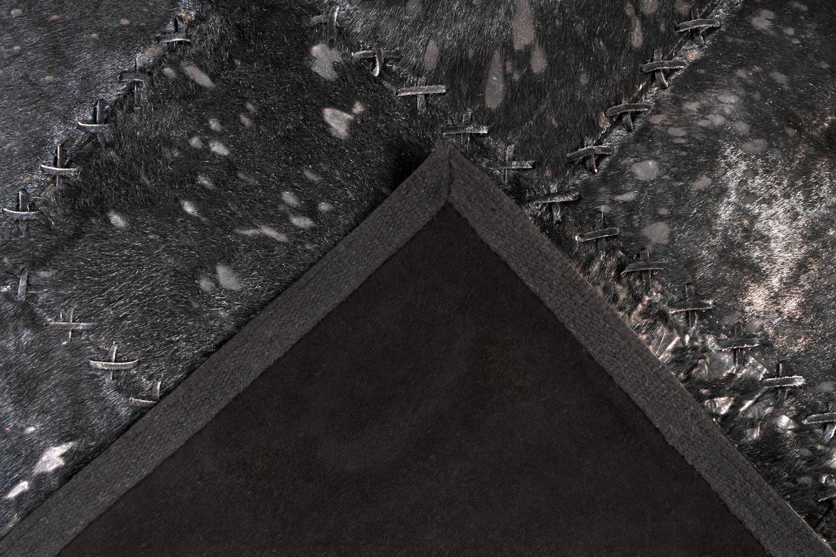 Lederteppich Voila 125 Schwarz 120x170 - Schwarz, Basics, Leder (120/170cm) - Kayoom