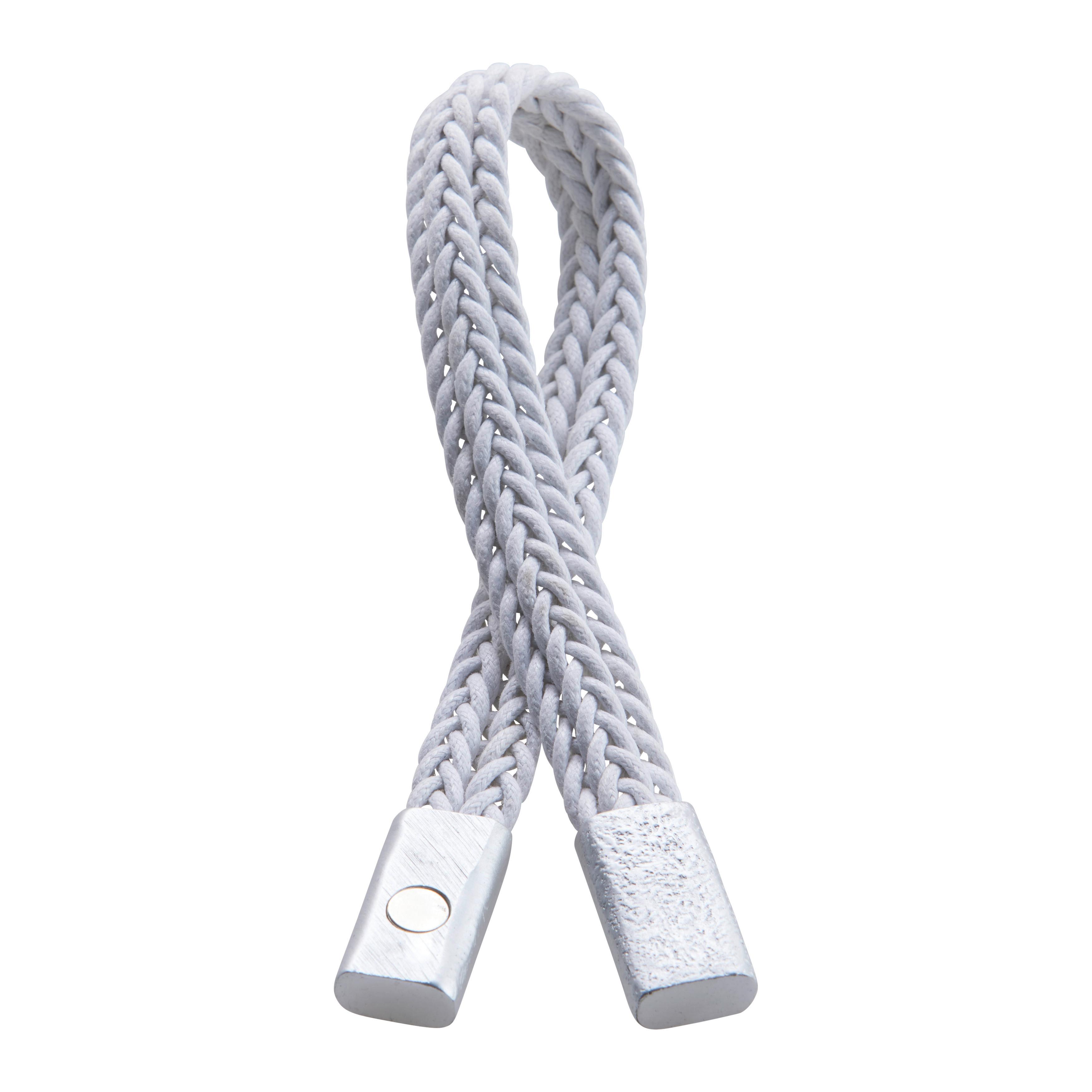 Raffhalter Braid in Weiss - Weiss, Textil (38cm) - Modern Living