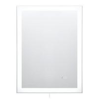 Wandspiegel in Grau inkl. LED 'Mirror Clock' - Silberfarben/Grau, Basics, Glas/Holzwerkstoff (60/80/3cm)