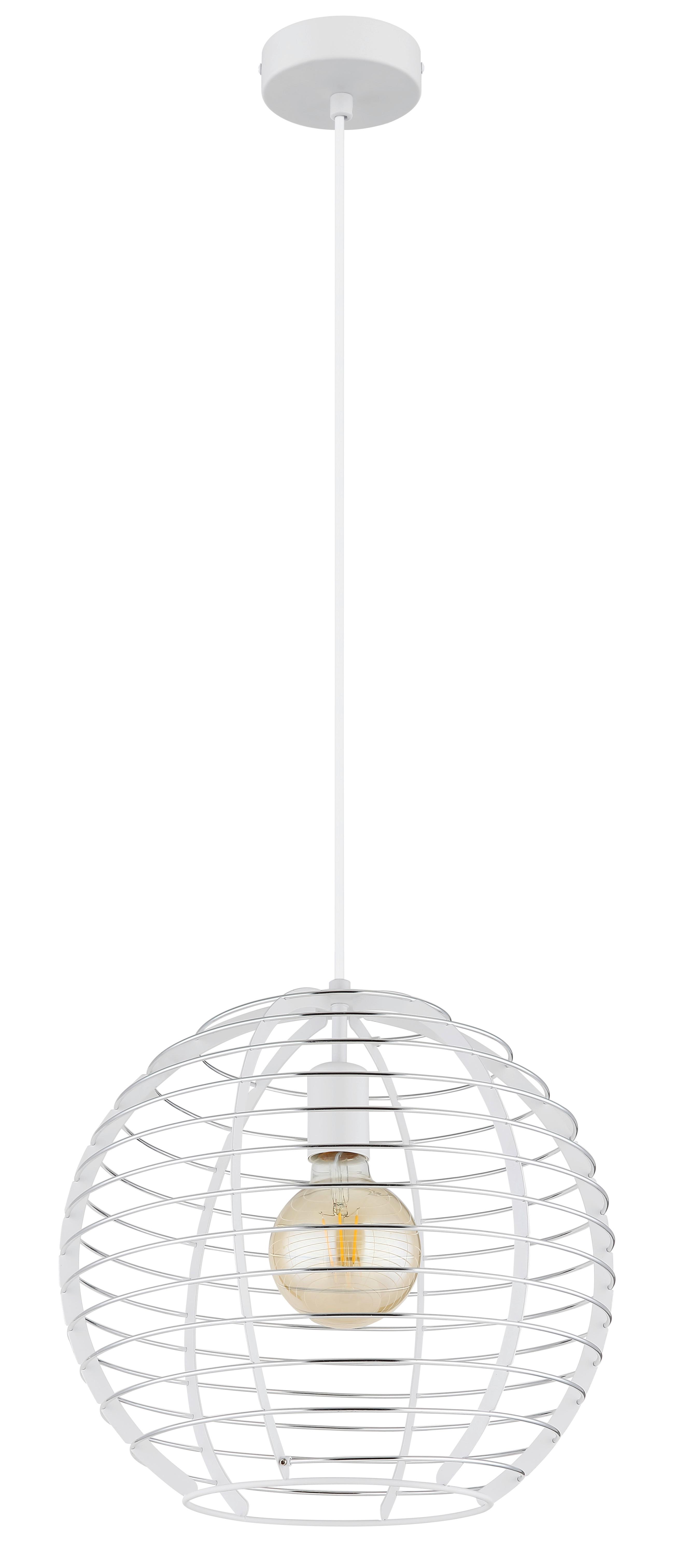 Viseća Svjetiljka Nesa - bijela/boje kroma, Basics, metal/plastika (35/120cm) - Globo