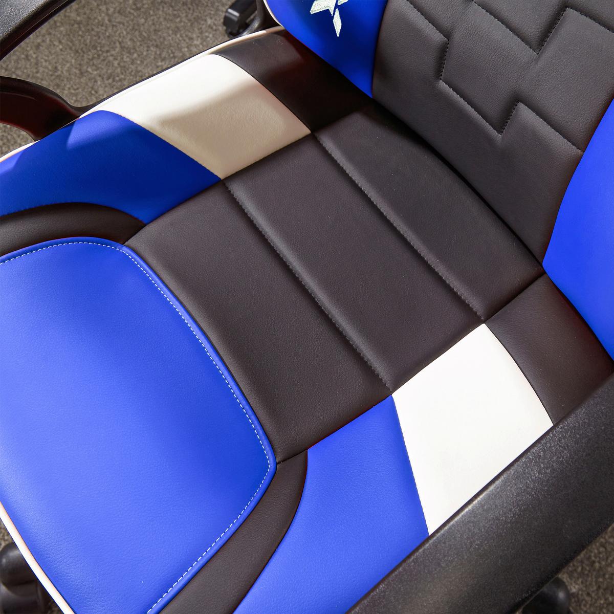 Gamingsessel Saturn ca. 57,5x 107,5x44 cm Blau/Weiß/Schwarz - Blau/Schwarz, MODERN, Textil (57,5/107,5/44cm) - X Rocker