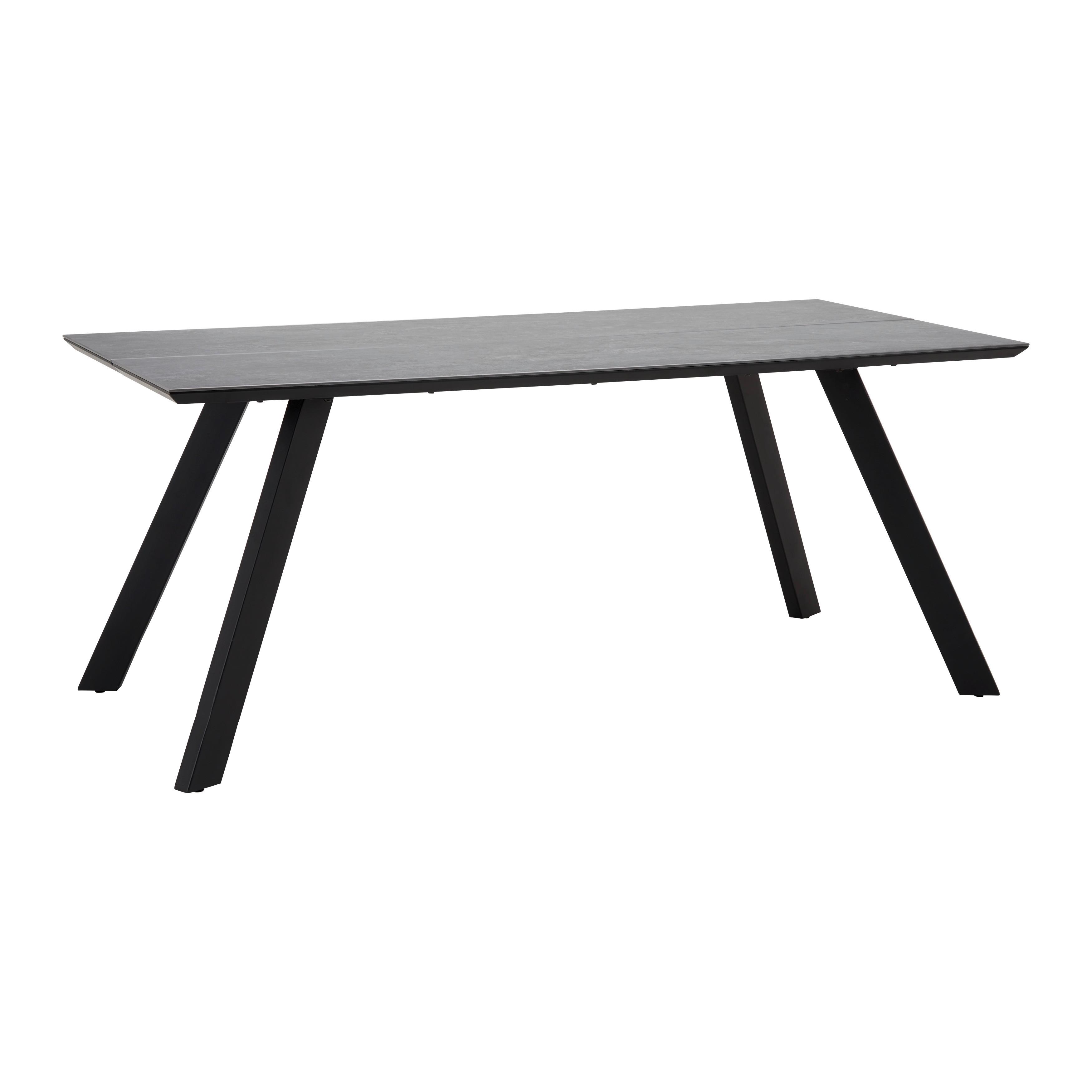 Jedilna Miza Litta, Temno Siva, Kovina - temno siva/črna, Moderno, kovina/leseni material (180/90/76cm) - Bessagi Home