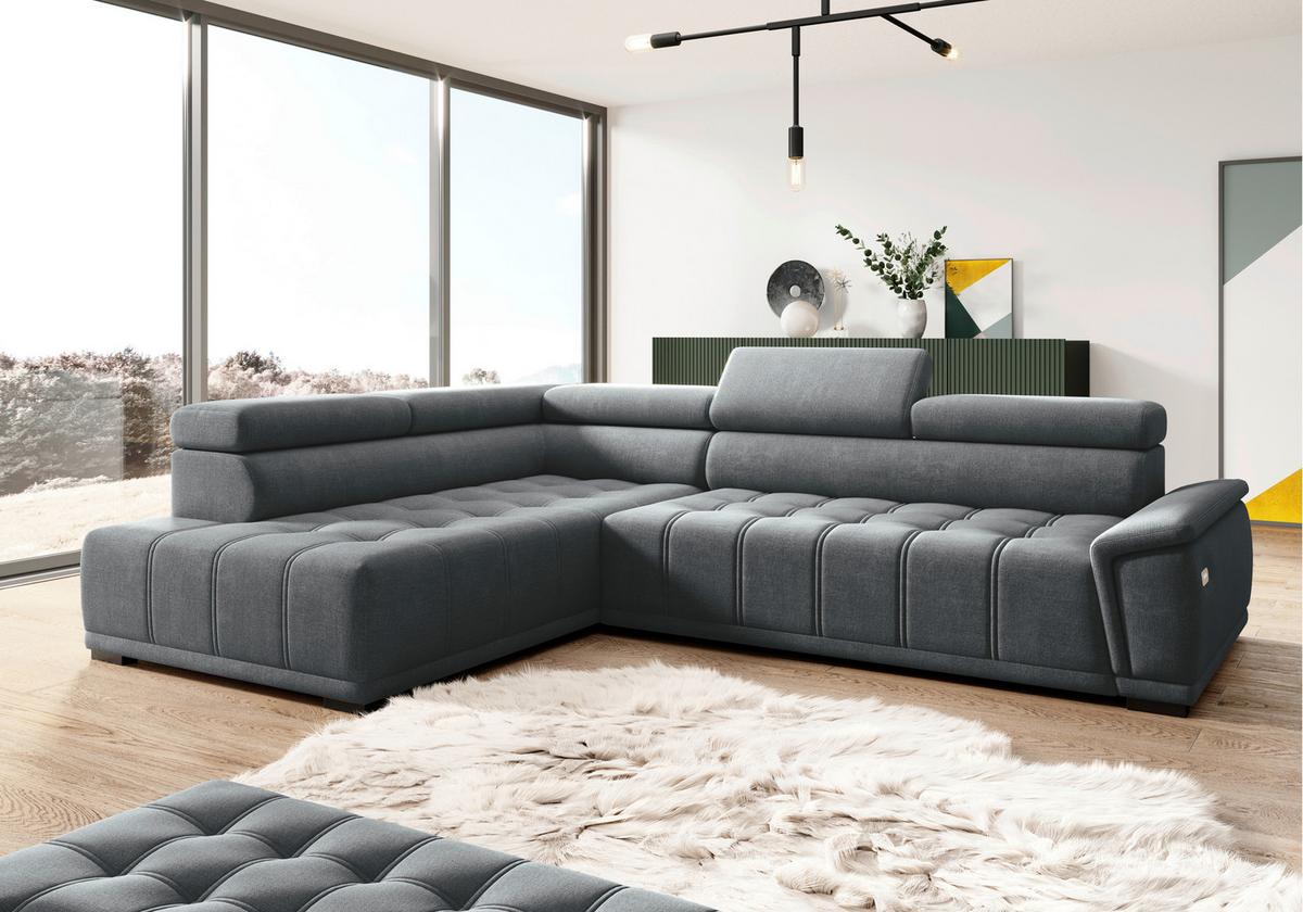 Kutna Garnitura Gremio - crna/antracit, Moderno, tekstil/plastika (106/283cm) - Modern Living