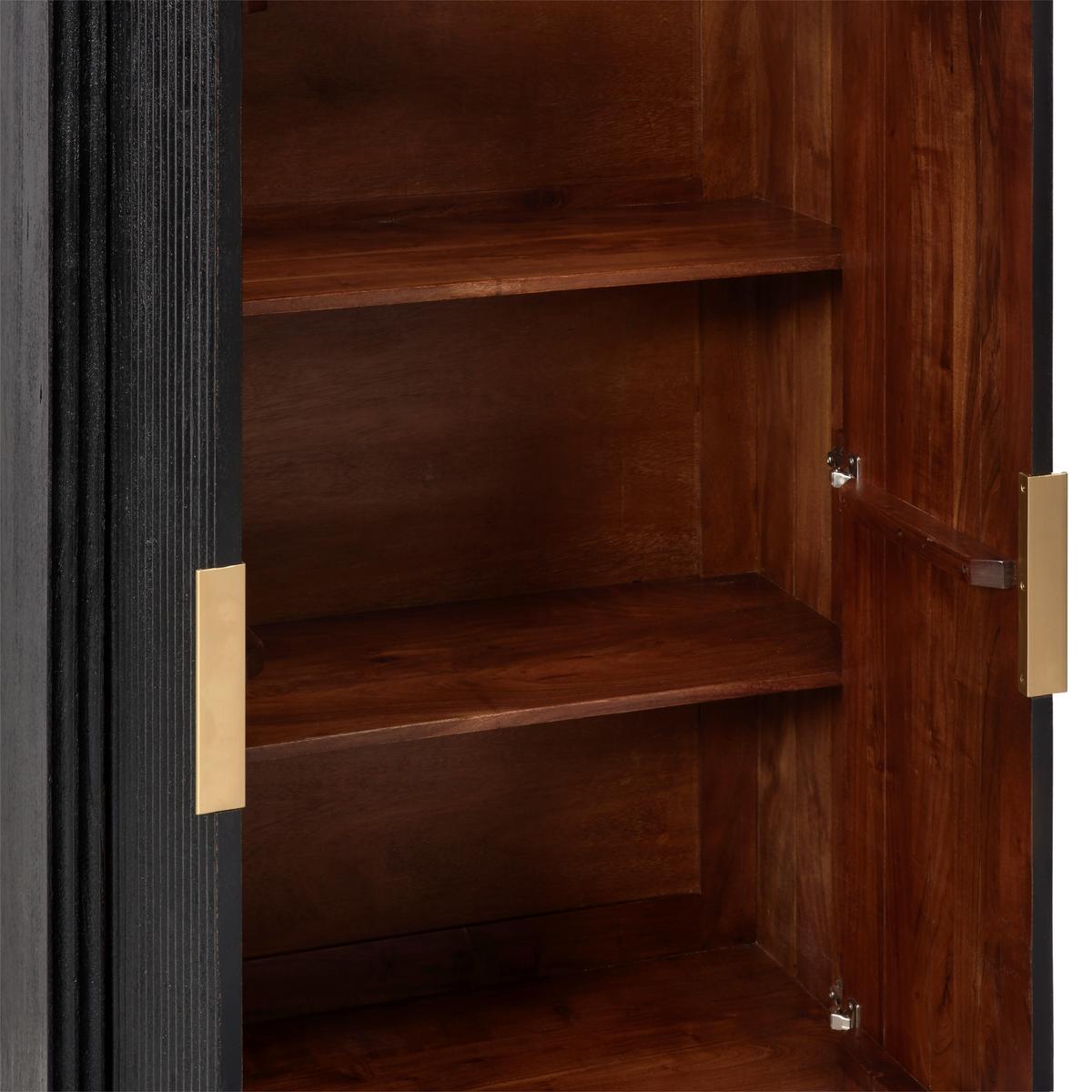 KOMODA WYSOKA HIGHBOARD - czarny/kolor złoty, Design, metal/drewno (90/150/40cm) - Livetastic