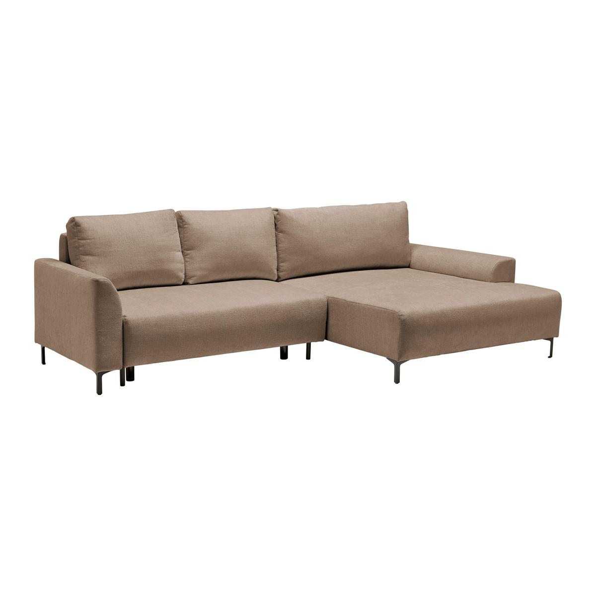 Ecksofa Integra Cappuccino - Schwarz/Cappuccino, Textil/Metall (294/81-93/170cm) - Mömax