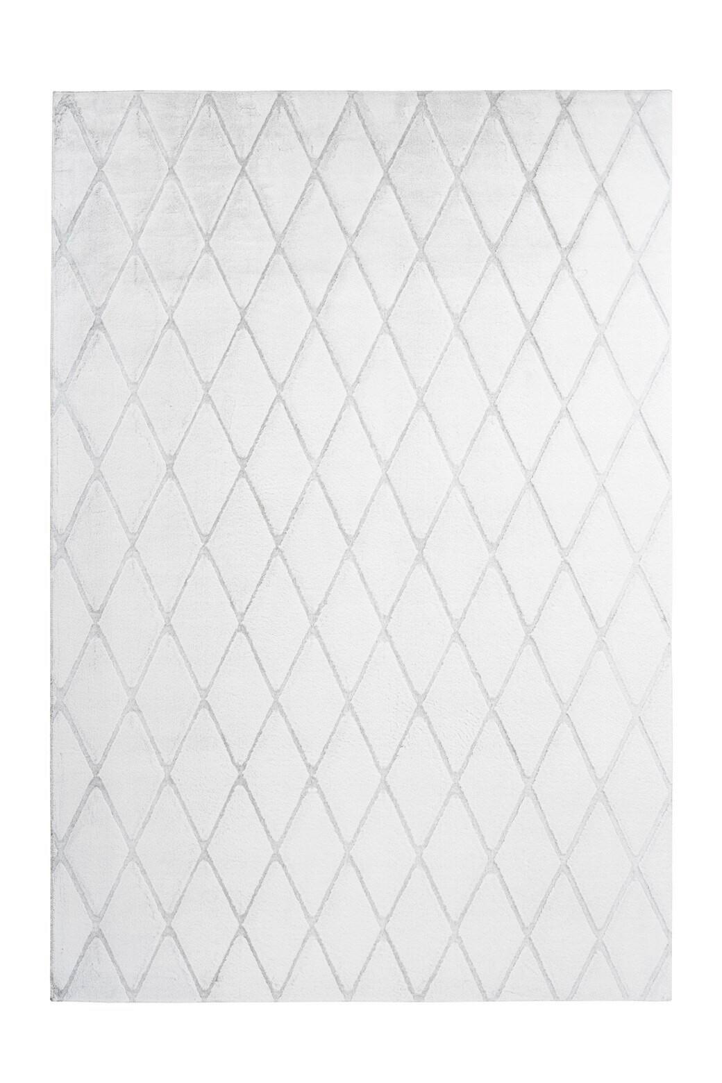 Teppich Vivica 225 Weiss / Graublau - Weiss/Grau, Konventionell, Textil (160/230cm) - Kayoom