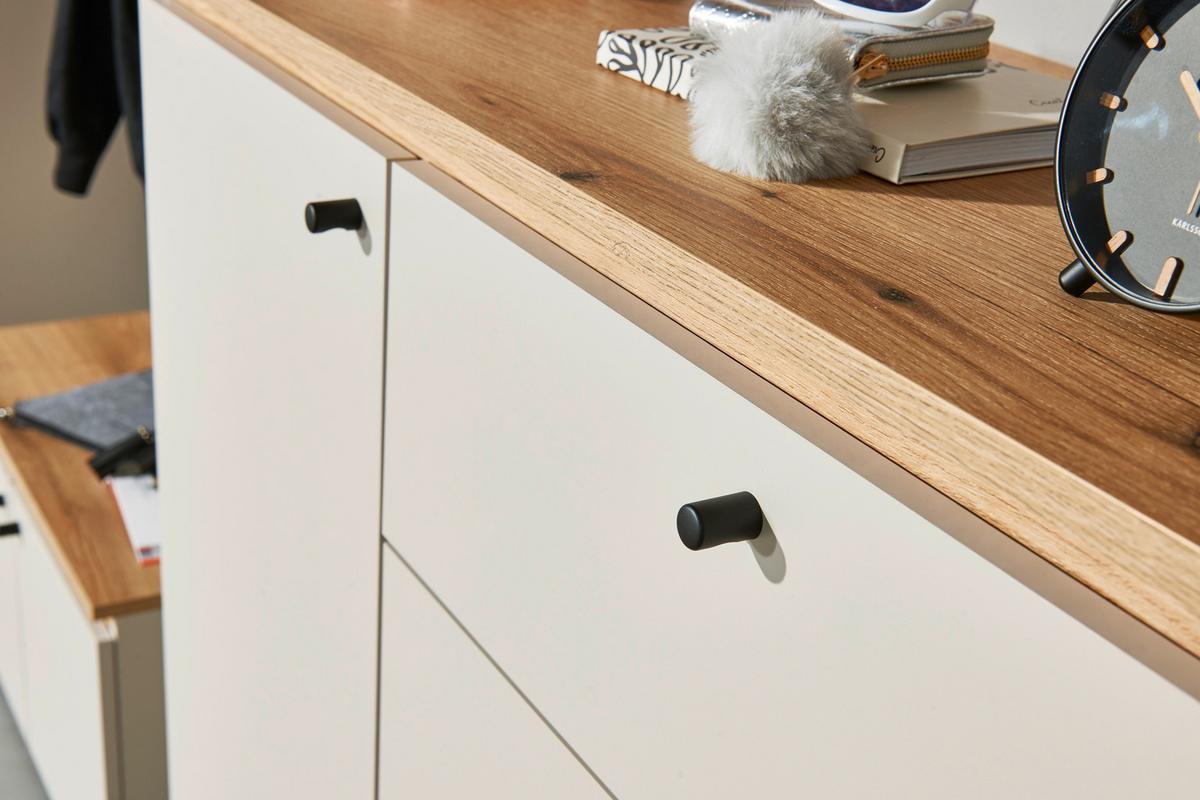 Omara Za Čevlje Lime, Kašmir, Barva Hrasta - črna/kašmir, Trend, umetna masa/leseni material (102/100/38cm) - Livetastic