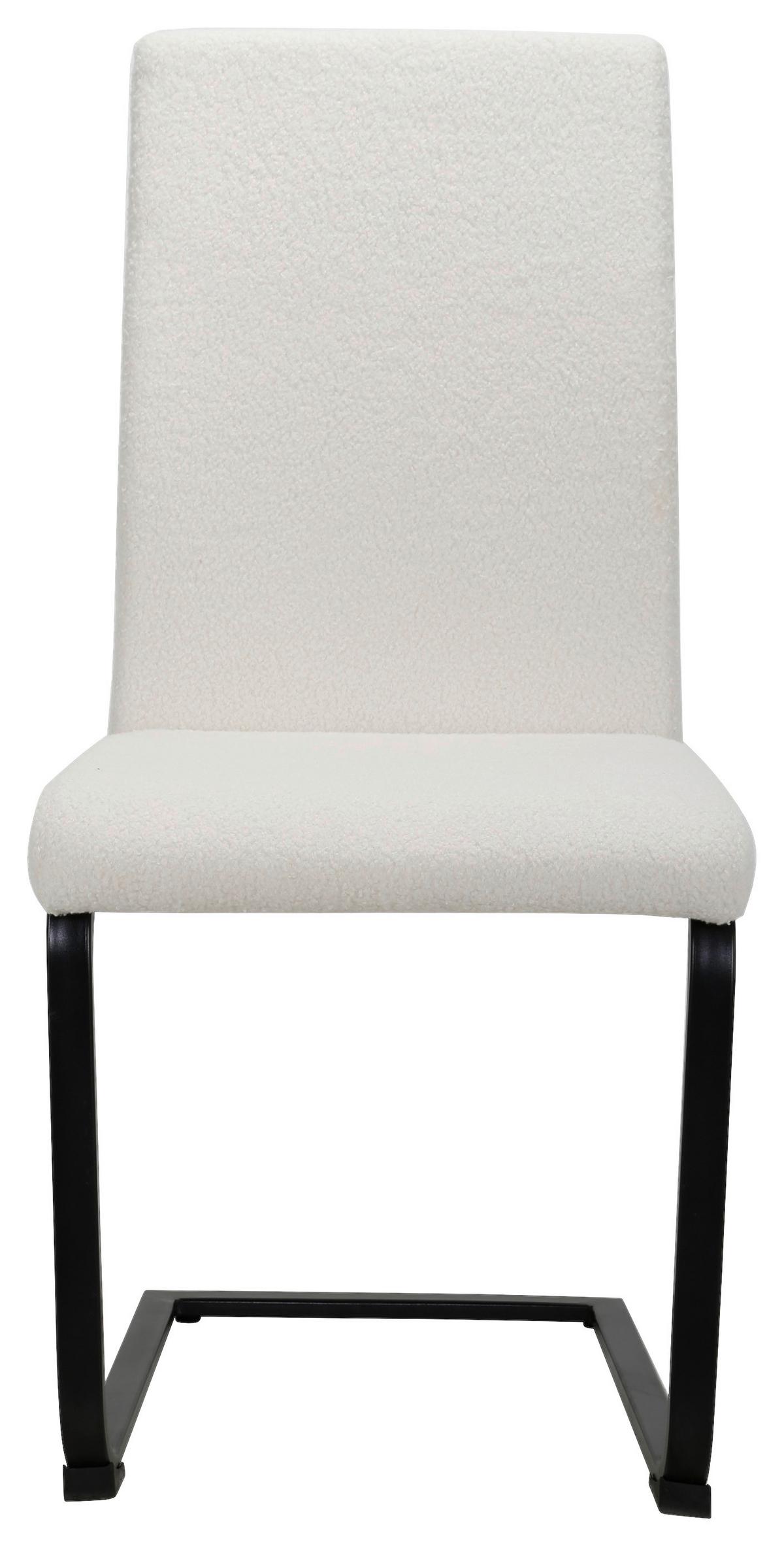 Nihajni Stol Teddy, Bela, Pliš - črna/bela, Moderno, kovina/tekstil (48/99/60cm)