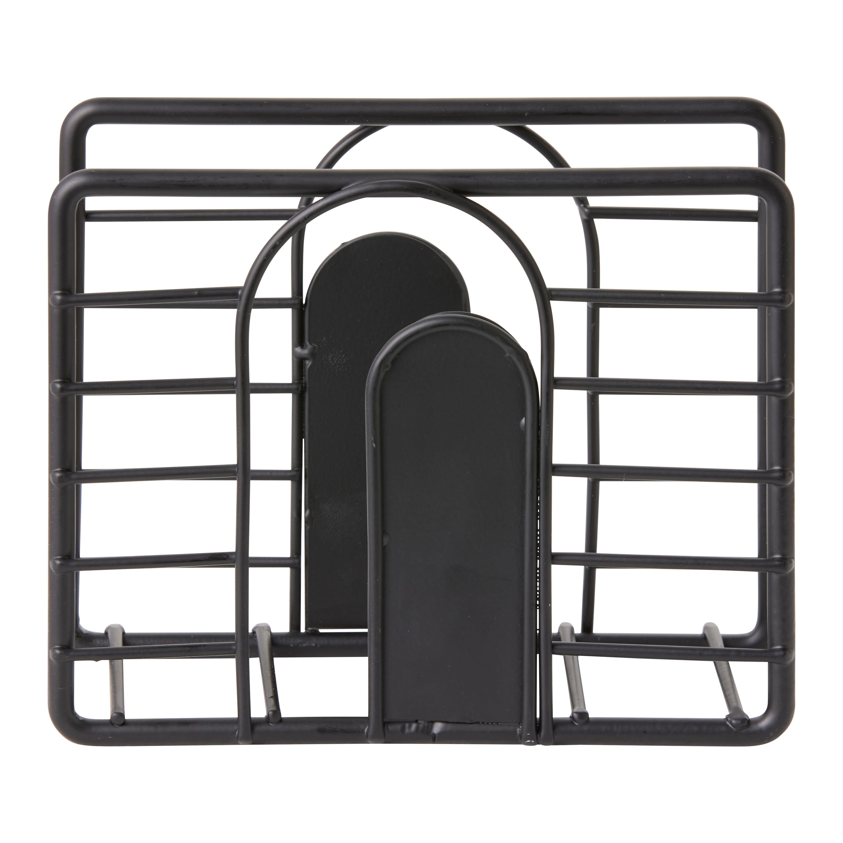 SERVETTHÅLLARE BLACKY - svart, Modern, metall (12,5/5/10cm) - Mömax