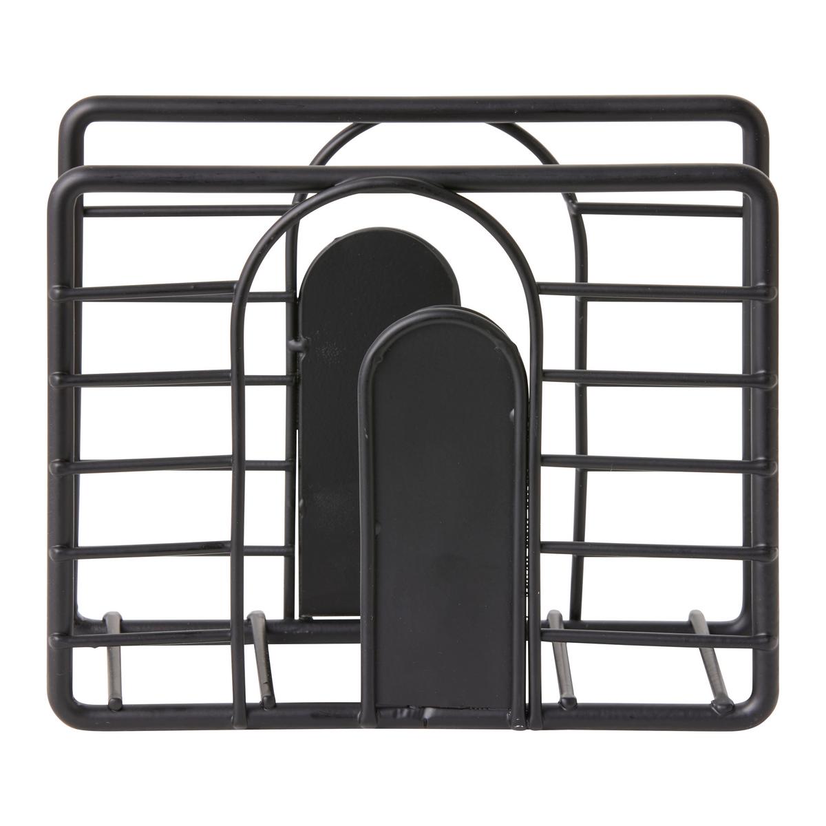 Suport pentru șervețele Blacky - negru, Modern, metal (12,5/5/10cm) - Mömax