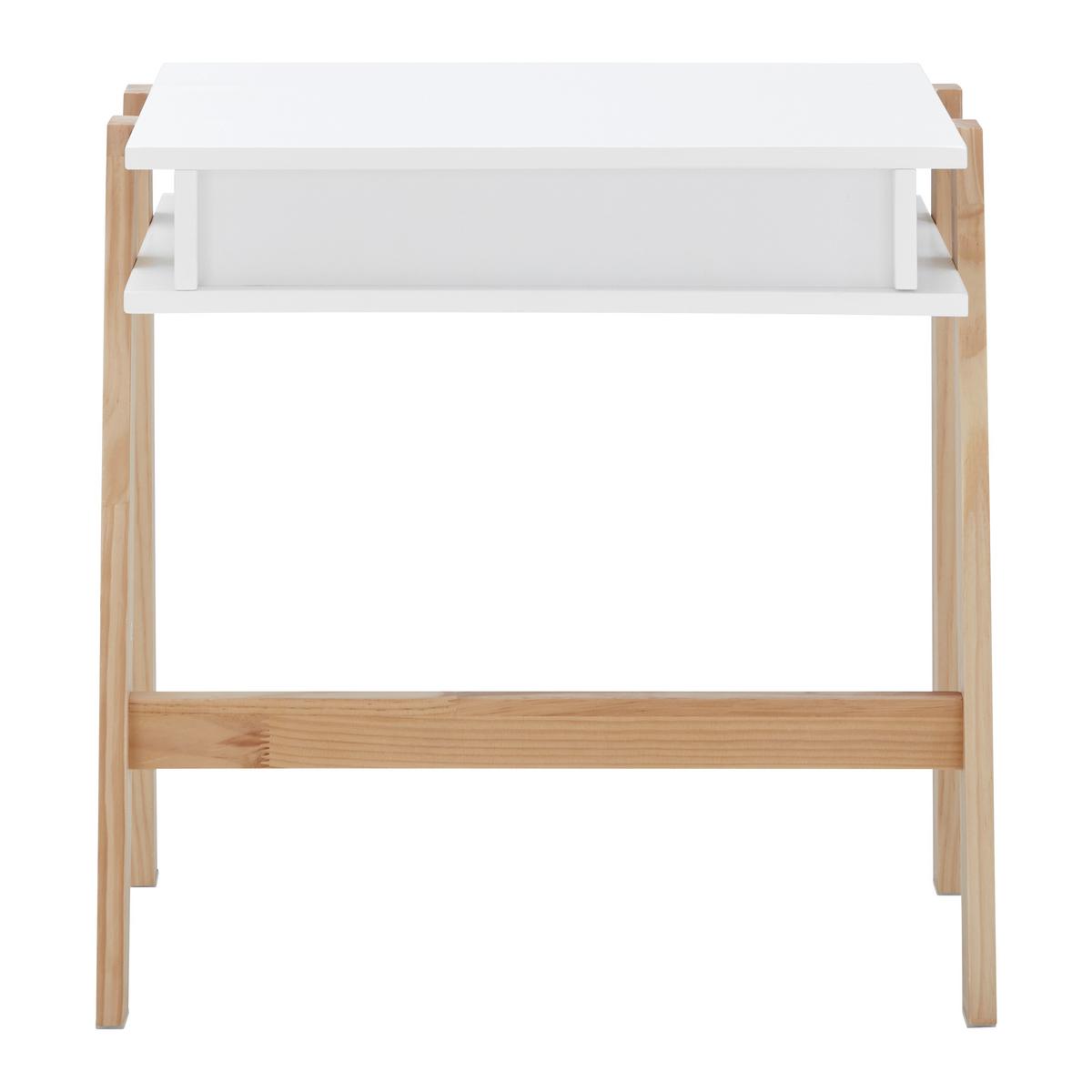 STOLIK DZIECIĘCY POPPY - kolor naturalny/biały, Modern, drewno (60/40/60cm) - Bessagi Kids