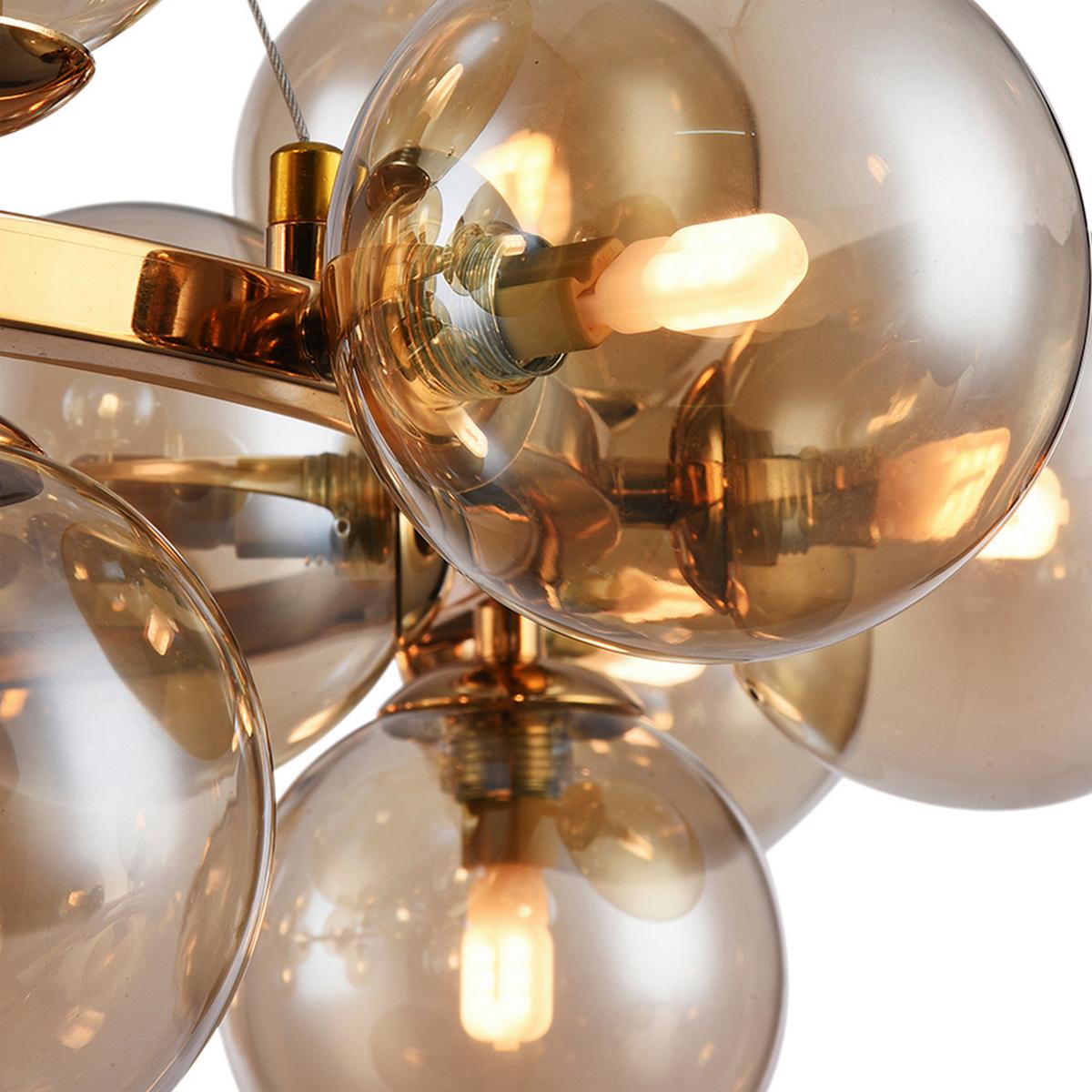 Pendelleuchte Dallas Goldfarben max. 28 Watt - Goldfarben, Trend, Glas/Metall (69/23,8/69cm) - MAYTONI