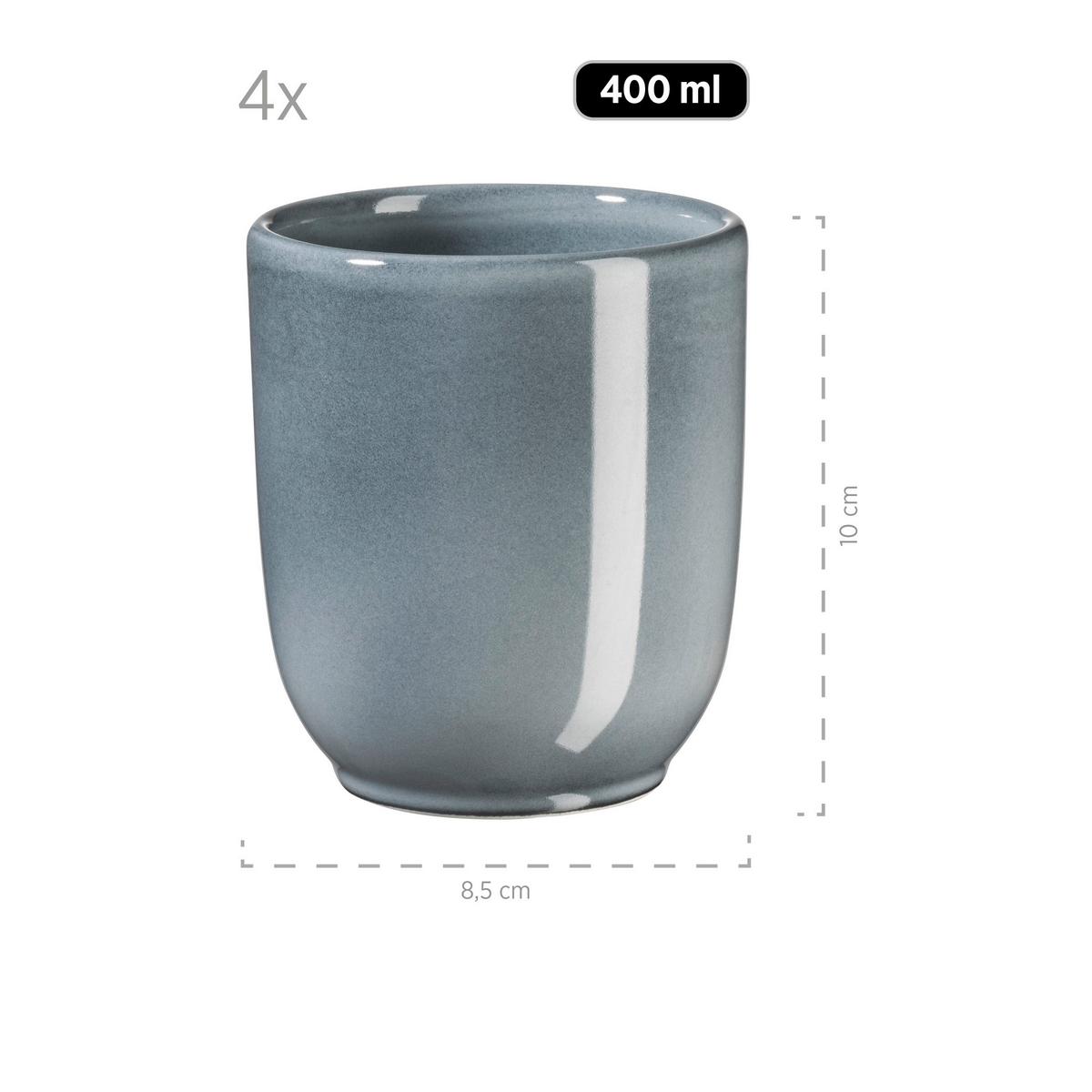 FRÜHSTÜCKSSERVICE LIVIO - Blaugrau, Basics, Keramik - Mäser