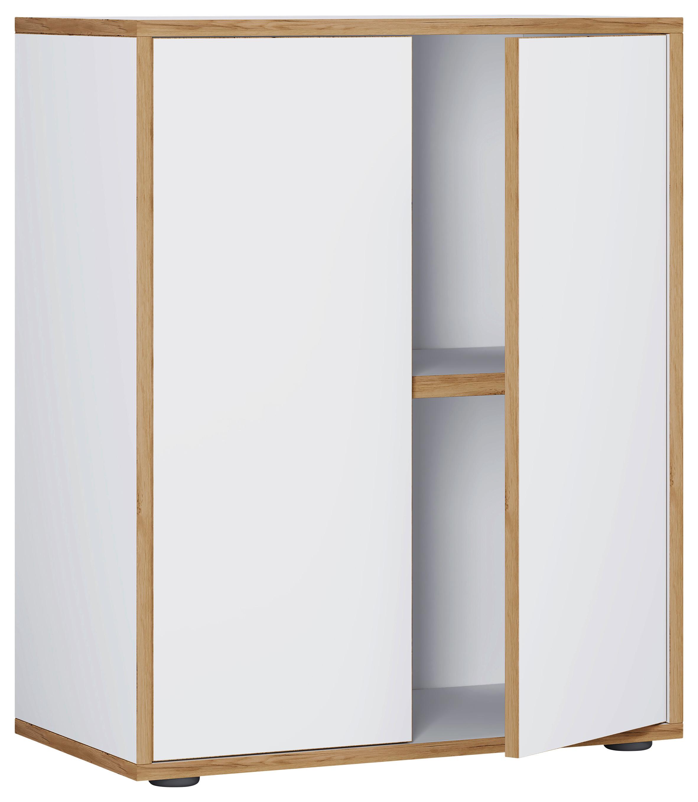 Arhivska Omara Salia B60, Bela, Barva Hrasta - bela/medeni hrast, Design, leseni material (60/74/33cm) - MID.YOU