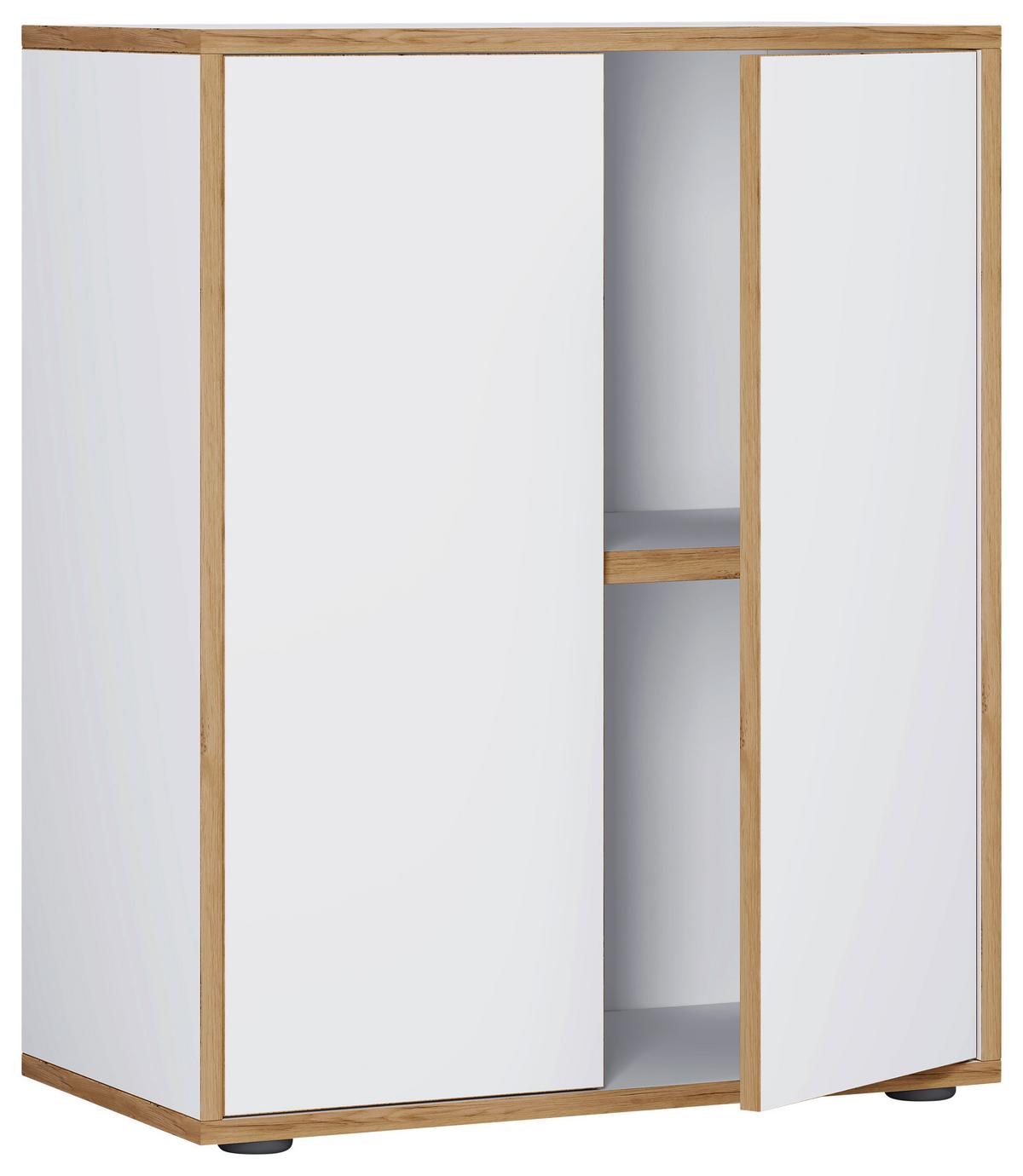 Arhivska Omara Salia B60, Bela, Barva Hrasta - bela/medeni hrast, Design, leseni material (60/74/33cm) - MID.YOU