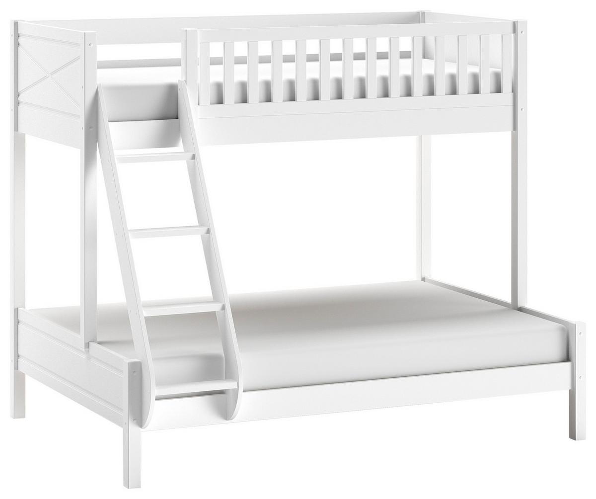 Etagenbett SCOTT Weiß ca. 90x200 cm - Weiß, Natur, Holz (90/200cm) - Vipack