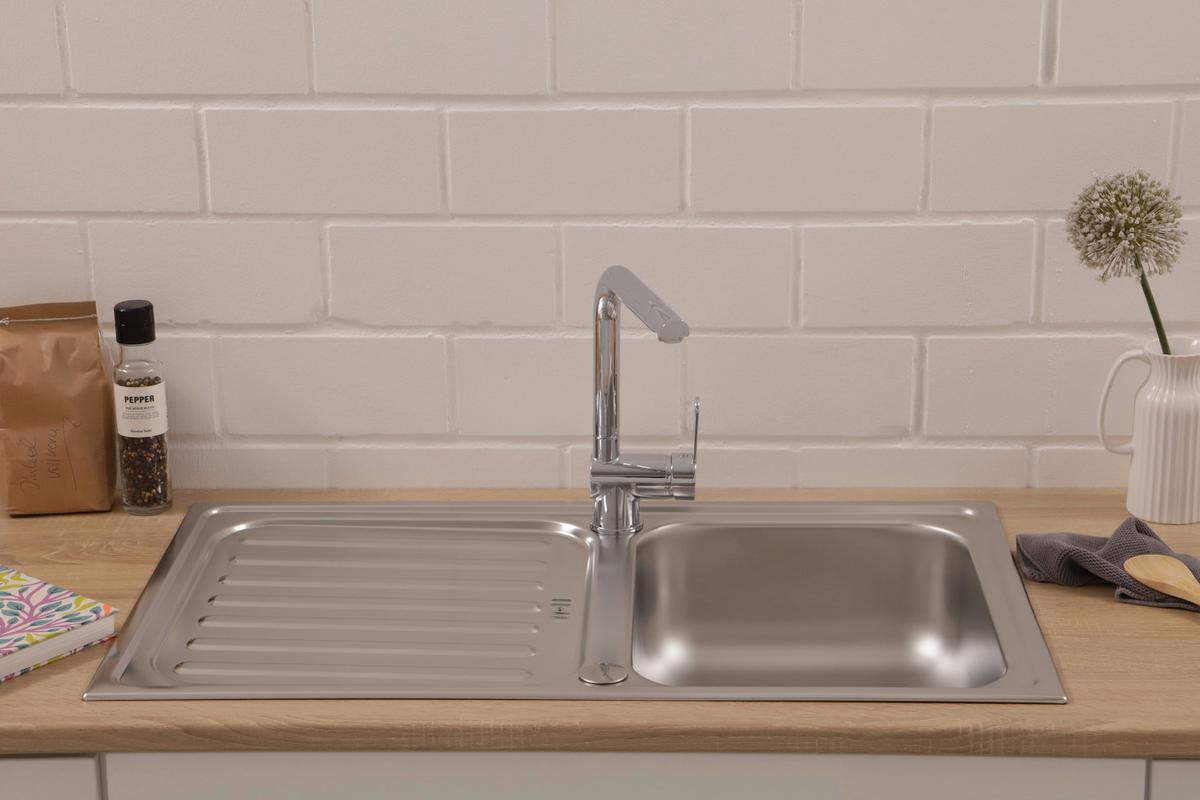 Pomivalno Korito Respekta, 86x50cm - barve nerjavečega jekla, Basics, kovina (86/17,5/50cm) - Respekta