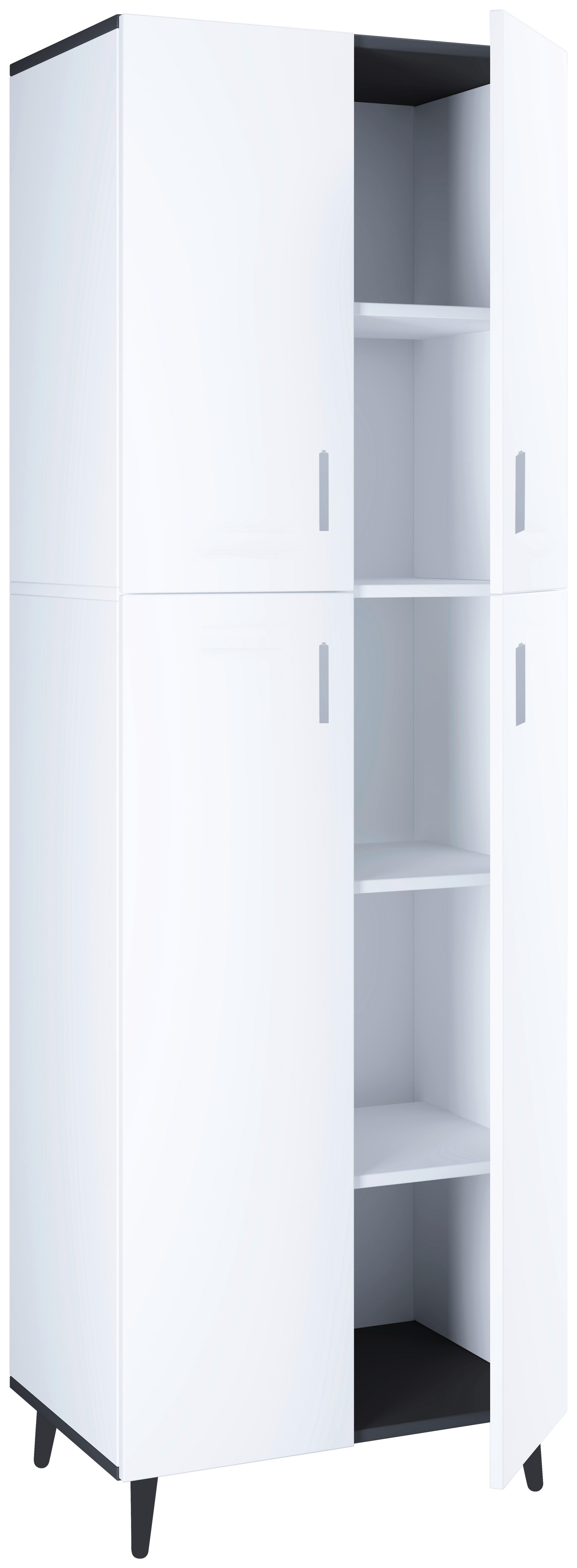 MEHRZWECKSCHRANK LANDOS - Weiss/Anthrazit, Design, Holzwerkstoff (60/184/39cm) - MID.YOU