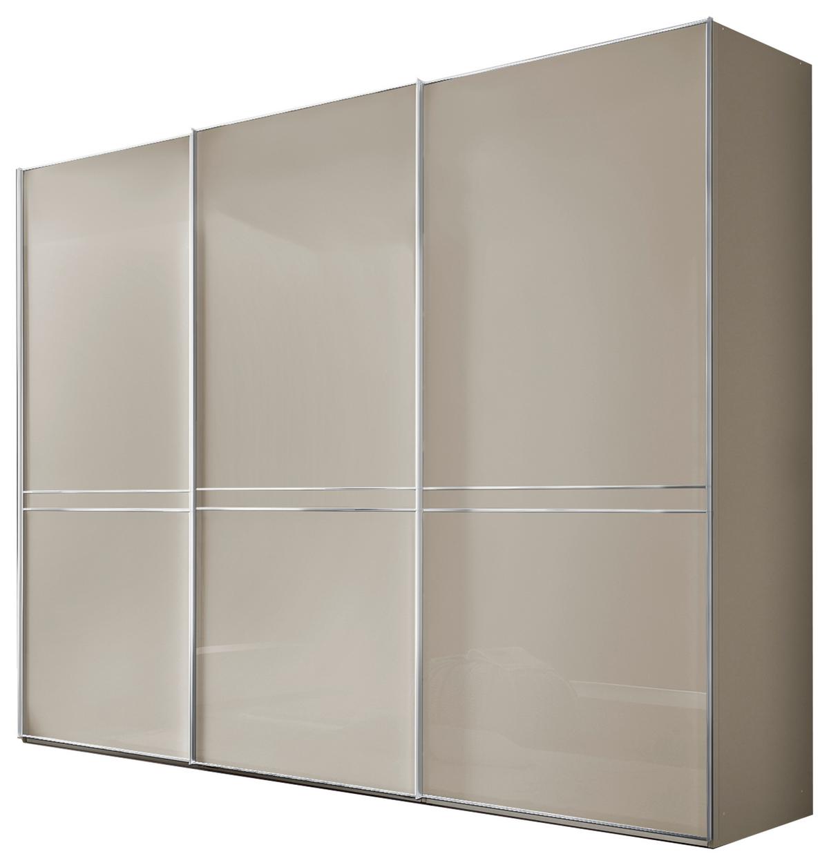 Tolóajtós Szekrény 3 Ajtós Sonate Pesaro - krómszínű/homokszínű, Modern, faalapú anyag/üveg (298/239/68cm)