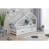Hausbett Lou ca. 100x200 cm Holz Weiß - Naturfarben/Weiß, MODERN, Holz/Textil (100/200cm) - MID.YOU