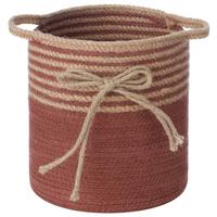 Korb Holly Natur/Dunkelrot Ø ca. 21cm - Naturfarben/Dunkelrot, Papier/Textil (21/25cm) - Mömax