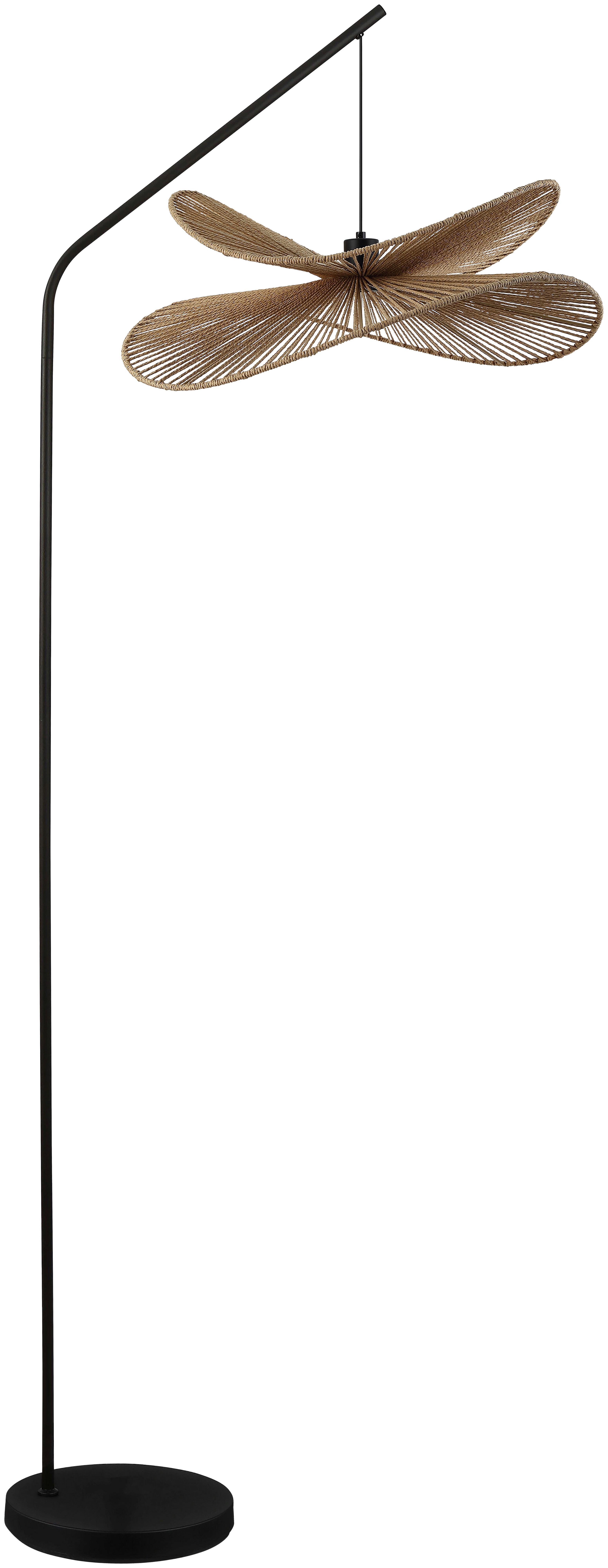 GOLVLAMPA BLI - svart/naturfärgad, Modern, metall/papper (61,5/50/180cm) - Mömax