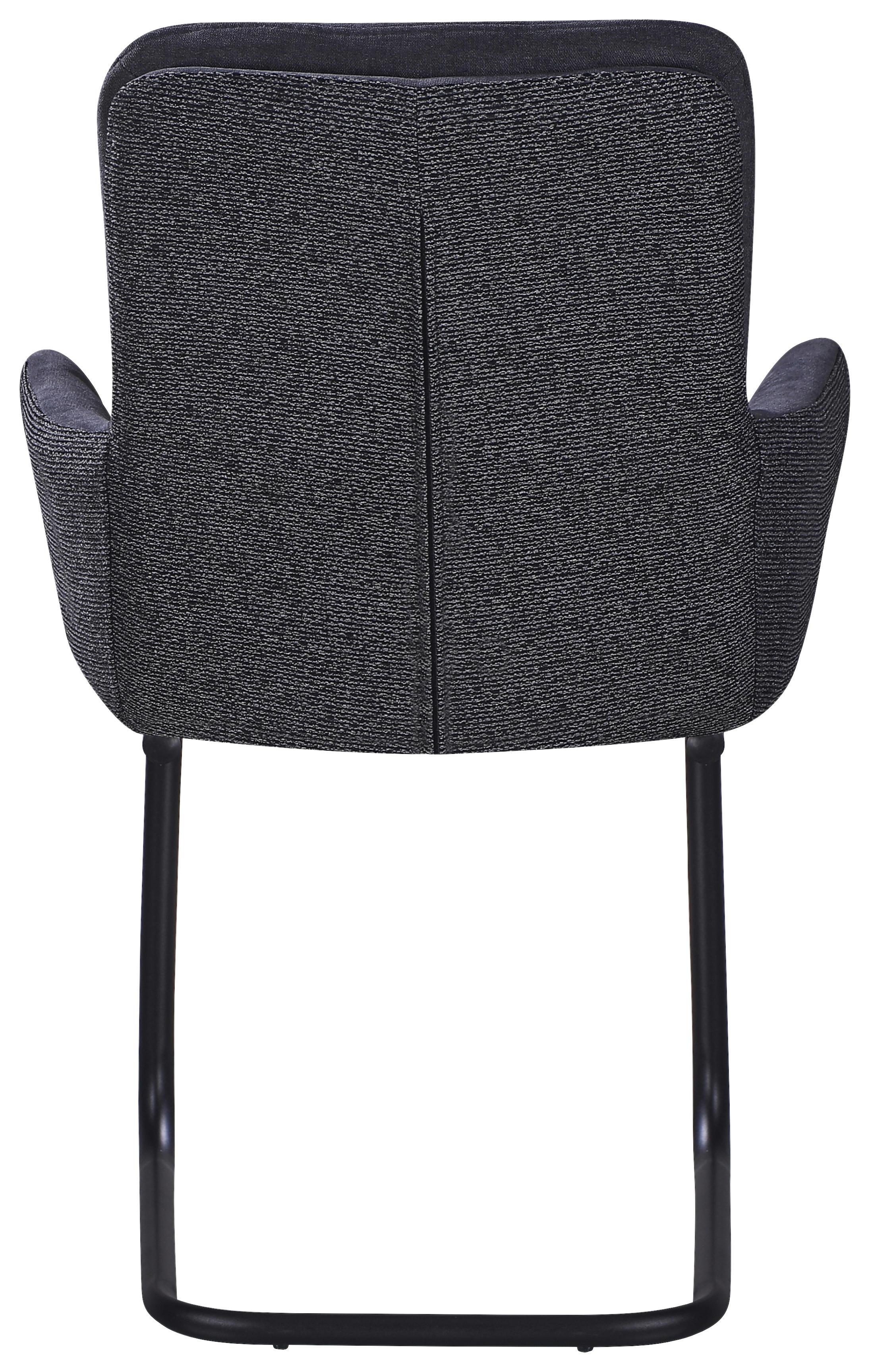 Armlehnstuhl Nova Grau/Schwarz - Schwarz/Grau, MODERN, Textil/Metall (61/91/65cm) - Premium Living