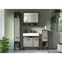 Badezimmer BAGNO 4-teilig ca.140xm Kaschmir - Kaschmir/Schwarz, MODERN, Holzwerkstoff/Metall (140cm) - MID.YOU