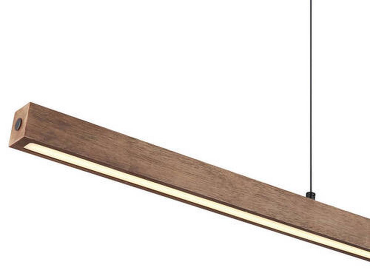 Viseča Led-svetilka 17015 - črna/temno rjava, Natur, kovina/umetna masa (115/4,5/150cm) - Globo
