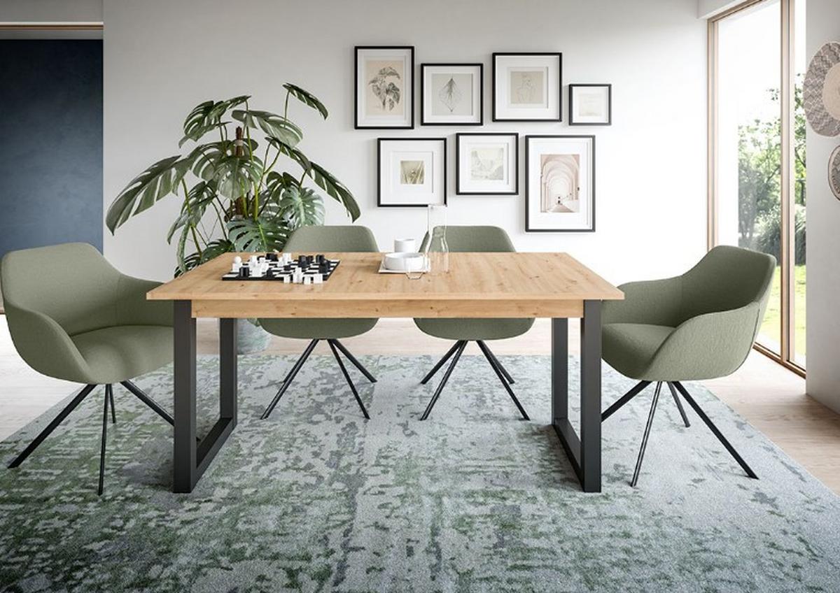 Raztegljiva Miza Seattle 150 Az, Barva Hrasta, Temno Siva - antracit/hrast artisan, Konvencionalno, leseni material (150-190cm) - MID.YOU