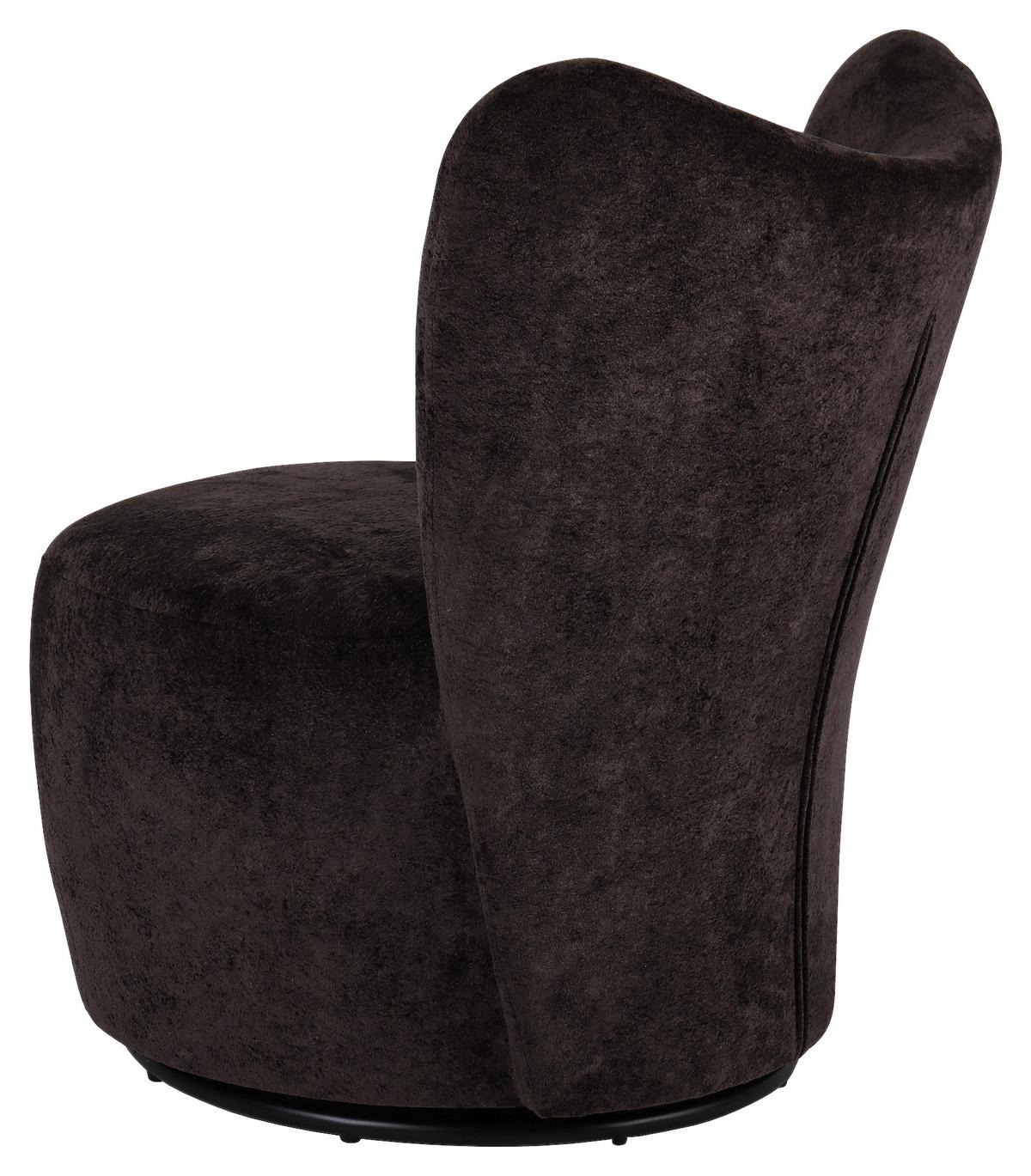 SCAUN ROTATIV ELENA -TREND- - maro închis/negru, Modern, metal/textil (77/82/76cm) - Mömax