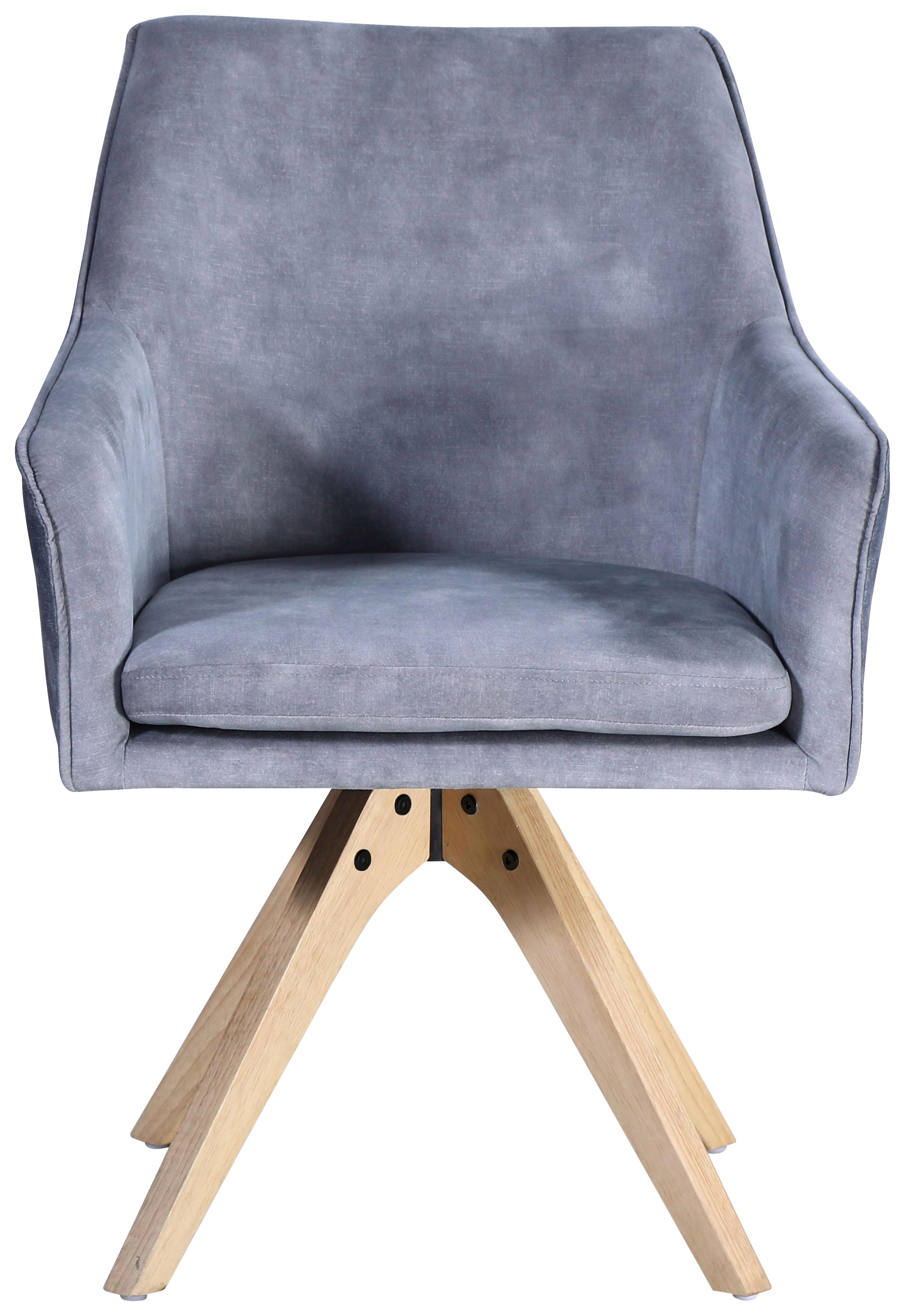 Scaun LISA - gri deschis/culoare natur, Konventionell, lemn/textil (62/83/63cm)