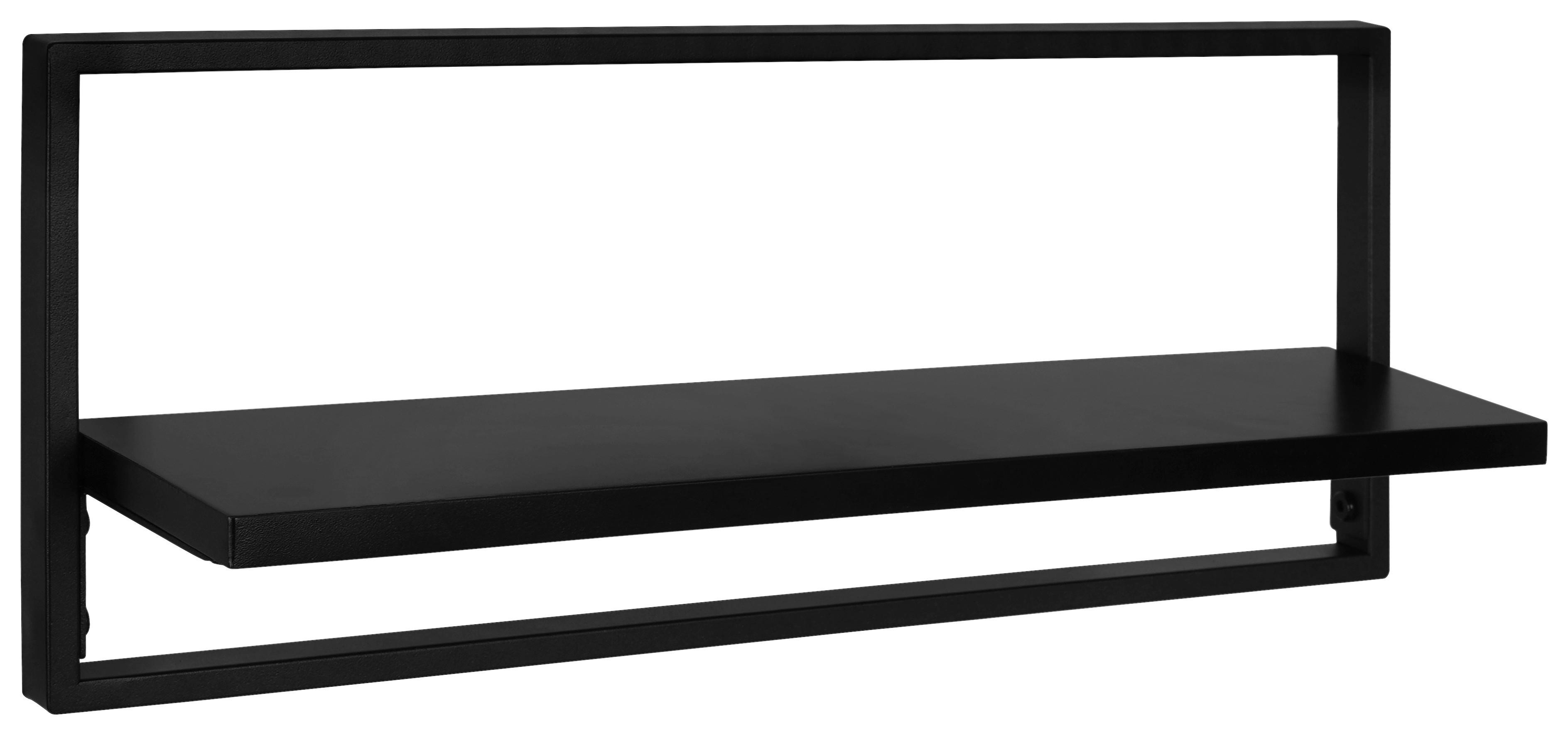 VÄGGHYLLPLAN SET ALFI -EXKLUSIV- -SB- - svart, Modern, metall/trämaterial (50/30/20/30/12/12cm) - Mömax