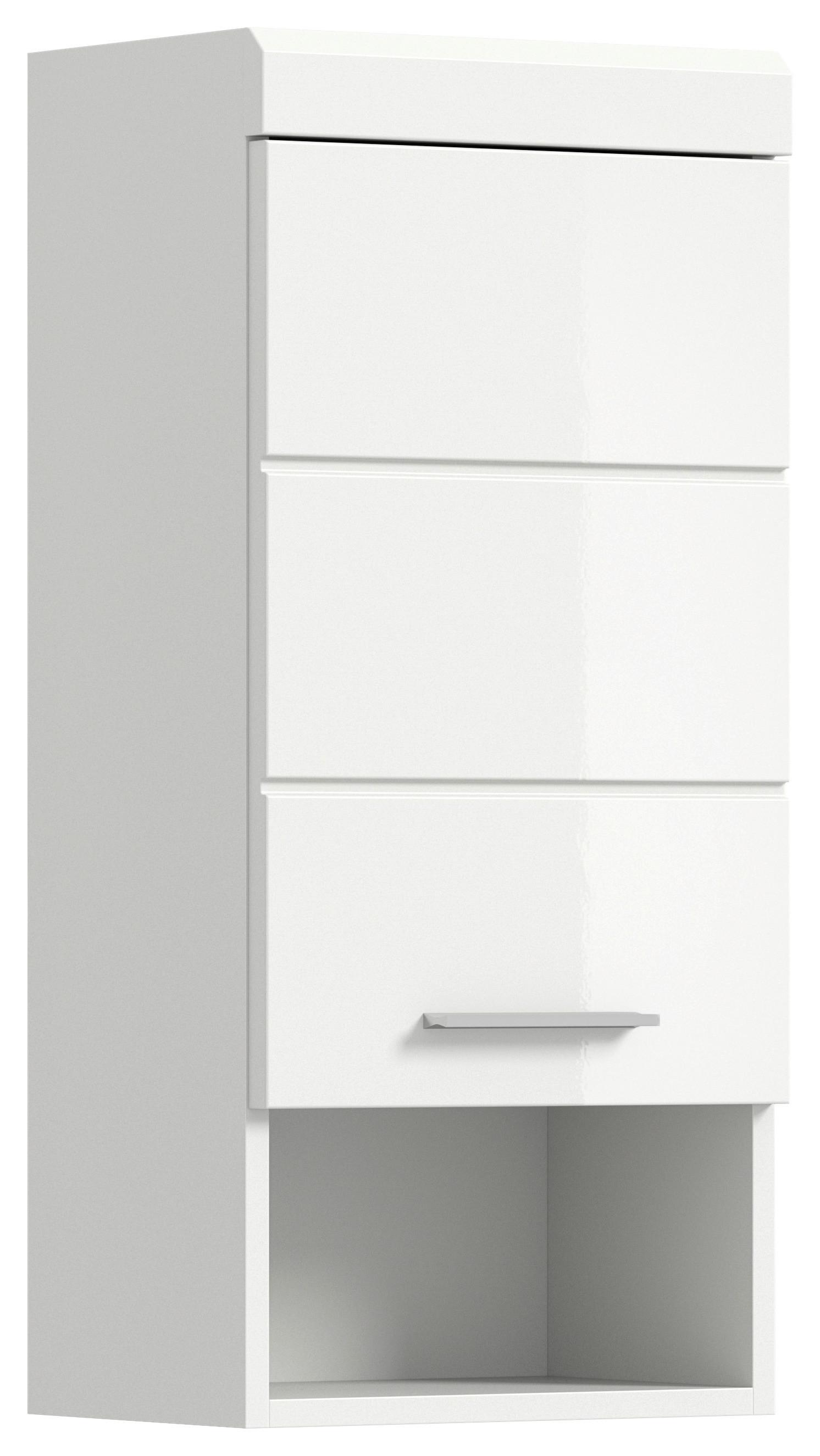 Hängeschrank SCOUT Weiß Hochglanz ca. 37x79x24 cm - Weiß Hochglanz/Silberfarben, MODERN, Holzwerkstoff/Kunststoff (37/79/24cm) - MID.YOU