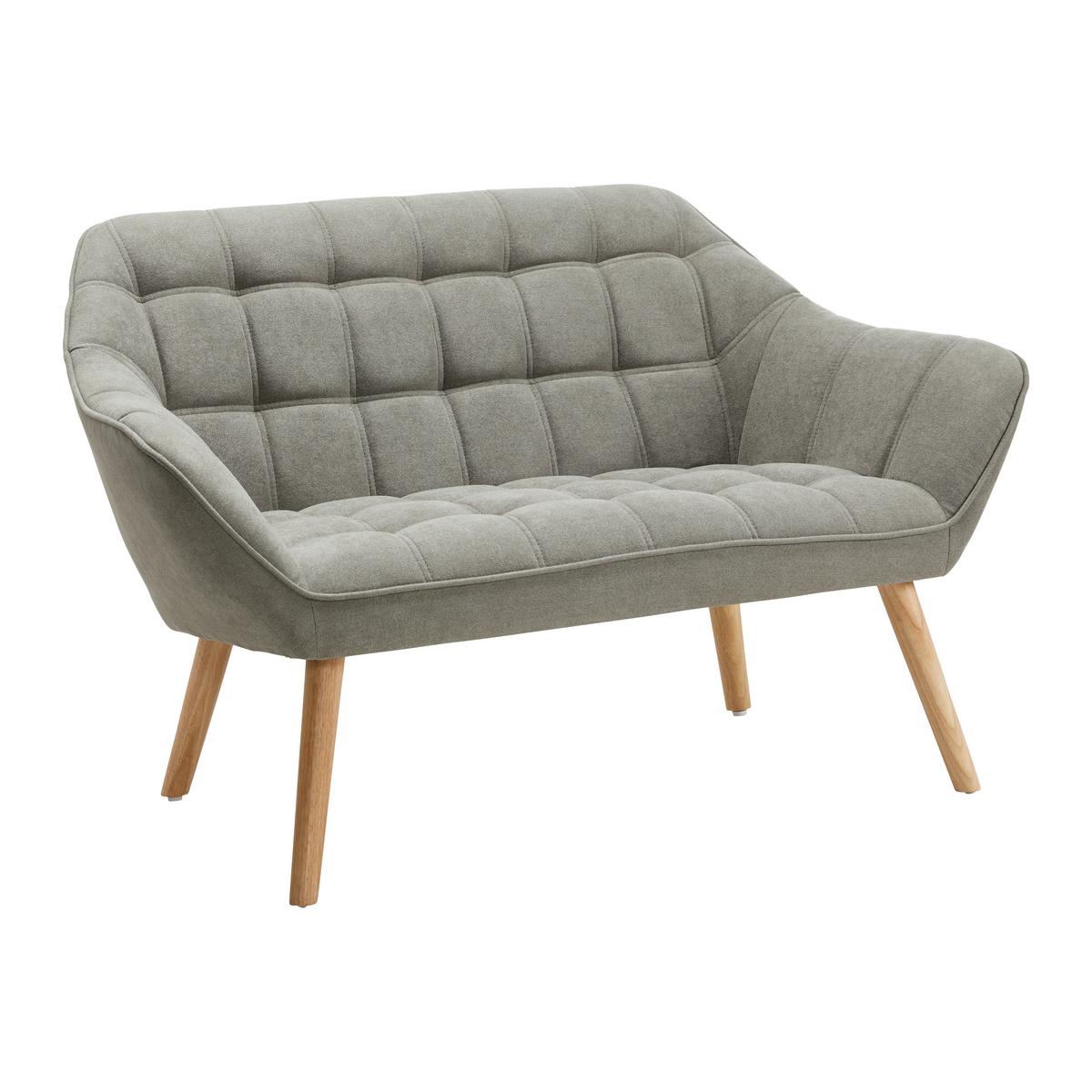 Sofa Monique Grau Velours - Grau, MODERN, Holz/Textil (127/76/74,5cm) - Bessagi Home