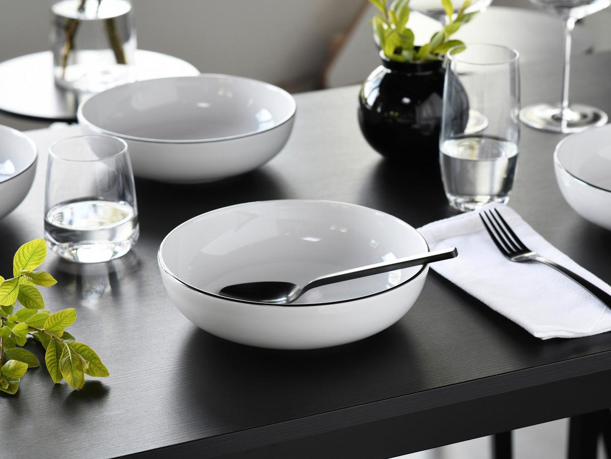 Set Posod All Round Black Line, 4-Delni - črna/bela, Design, keramika (21cm) - Creatable