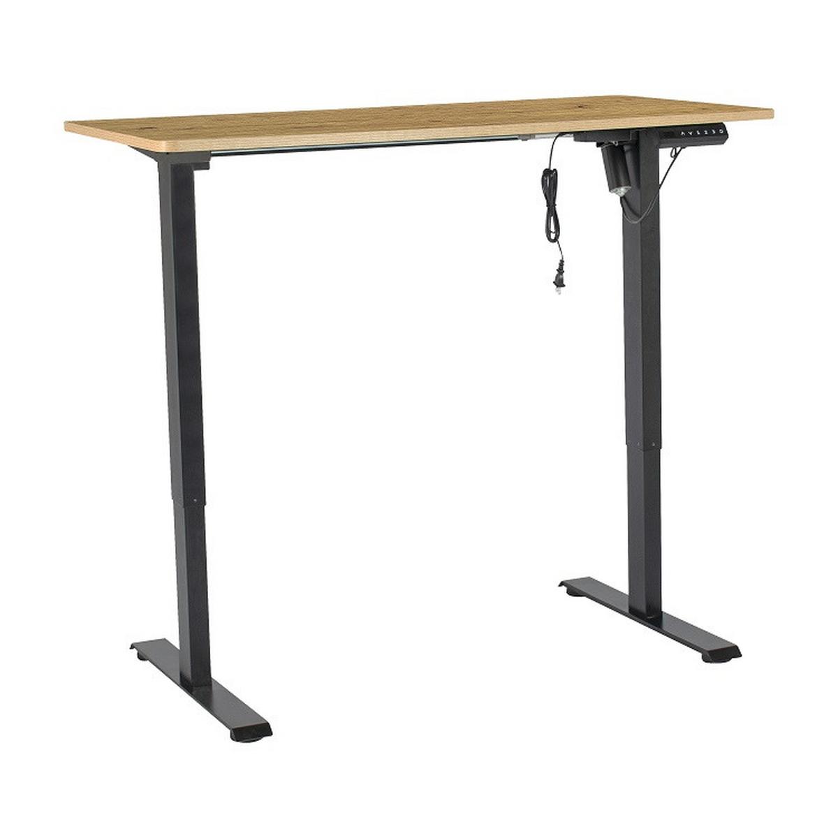 Schreibtisch Emil II Schwarz/Eiche Artisan - Schwarz/Eiche Artisan, MODERN, Holzwerkstoff/Metall (120/72-118/60cm) - Mömax