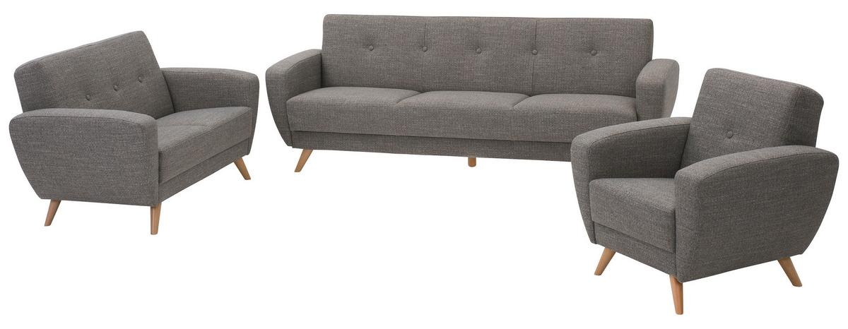 2-SITZER-SOFA JERRY - Naturfarben/Grau, Design, Holz/Textil (136/85/82cm) - Max Winzer