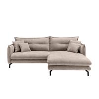 Ecksofa Lava ca. 255x180 cm Beige - Beige/Schwarz, Design, Textil/Metall (255/180cm) - Livetastic