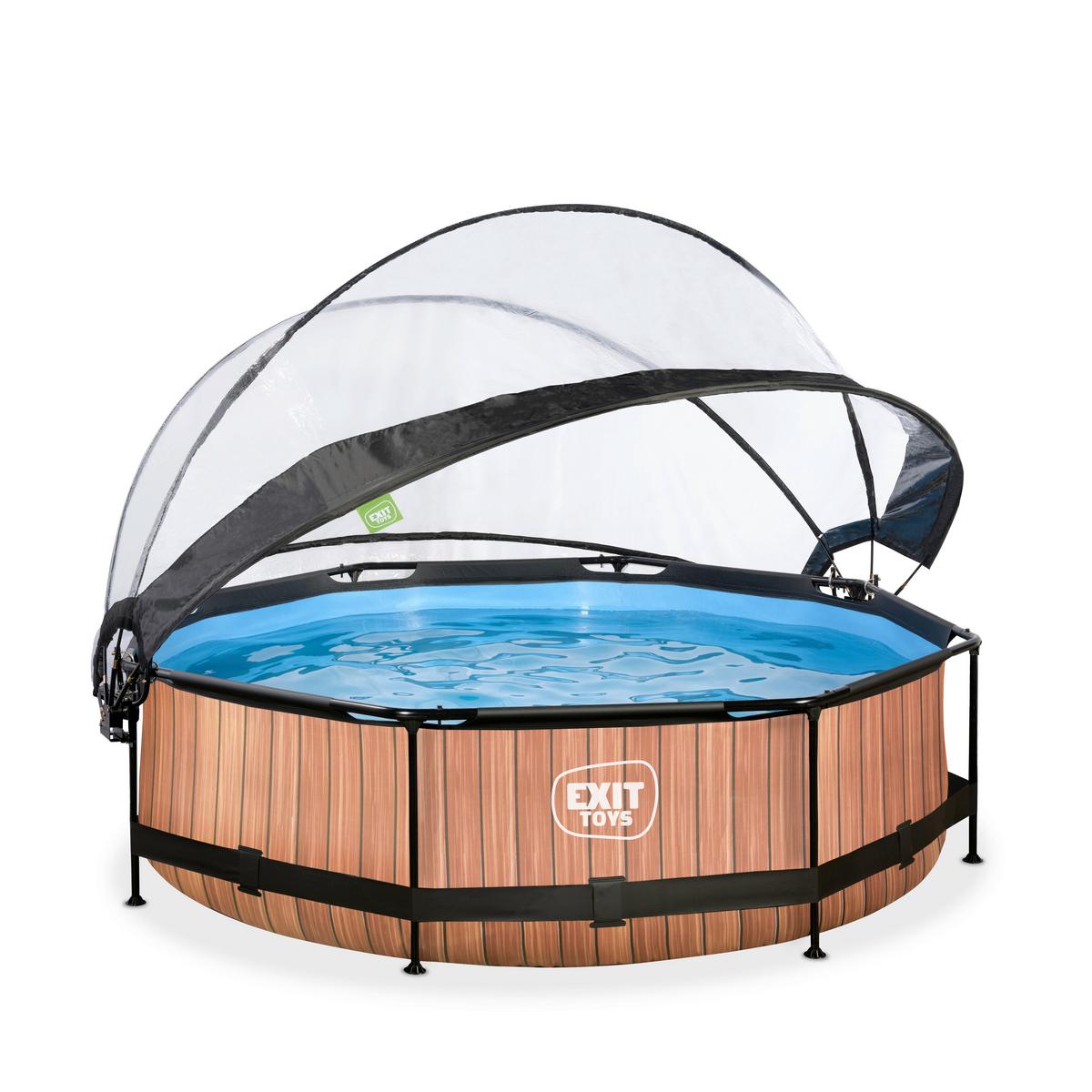 Bazen Exit Wood Pool, Ø 300cm - rjava, Konvencionalno, umetna masa (300/76cm) - EXIT Toys