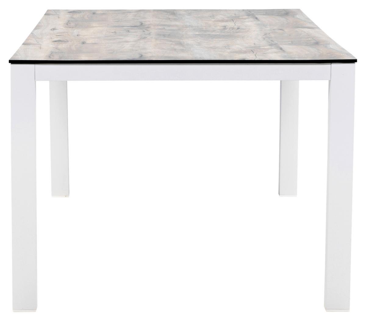 Gartentisch Llama ca. 205x100x75 cm Grau/Weiß - Weiß/Grau, KONVENTIONELL, Kunststoff/Metall (205/100/75cm) - Gardenson