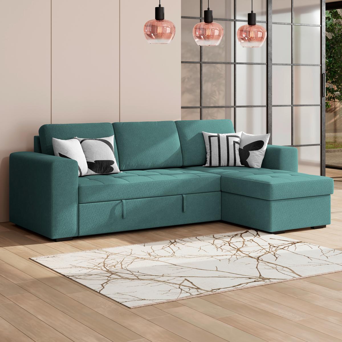 Kutna Garnitura Jan - Azurblau, Trend, tekstil (247/155cm)