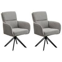 STUHL-SET TINO - Hellgrau/Schwarz, MODERN, Textil/Metall (62/94/70cm) - MID.YOU